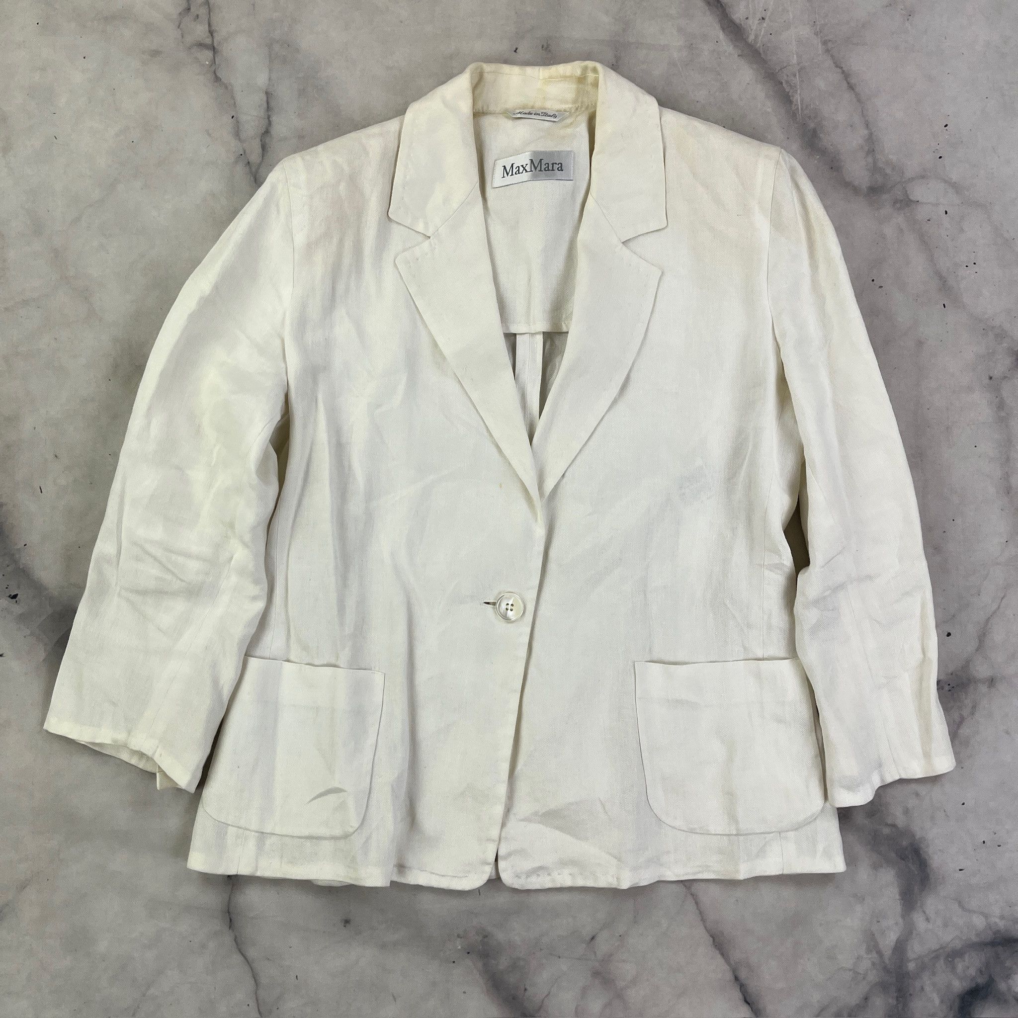 ジャケット Max Mara Ivory Wool Osanna Blazer MAX MARA Osanna double-breasted wool-twill blazer | NET-A-PORTER