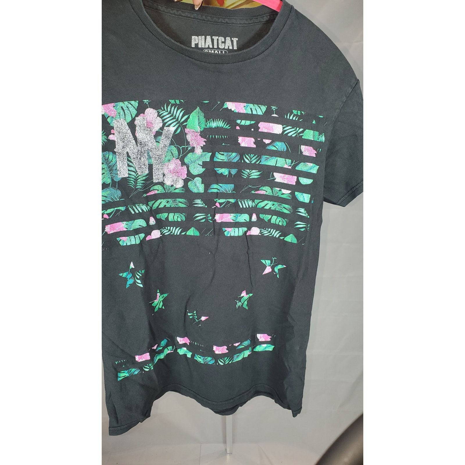 Other Phatcat NY Graphic T-Shirt Black Short Sleeve Floral Print S Size US S / EU 44-46 / 1 - 4 Thumbnail