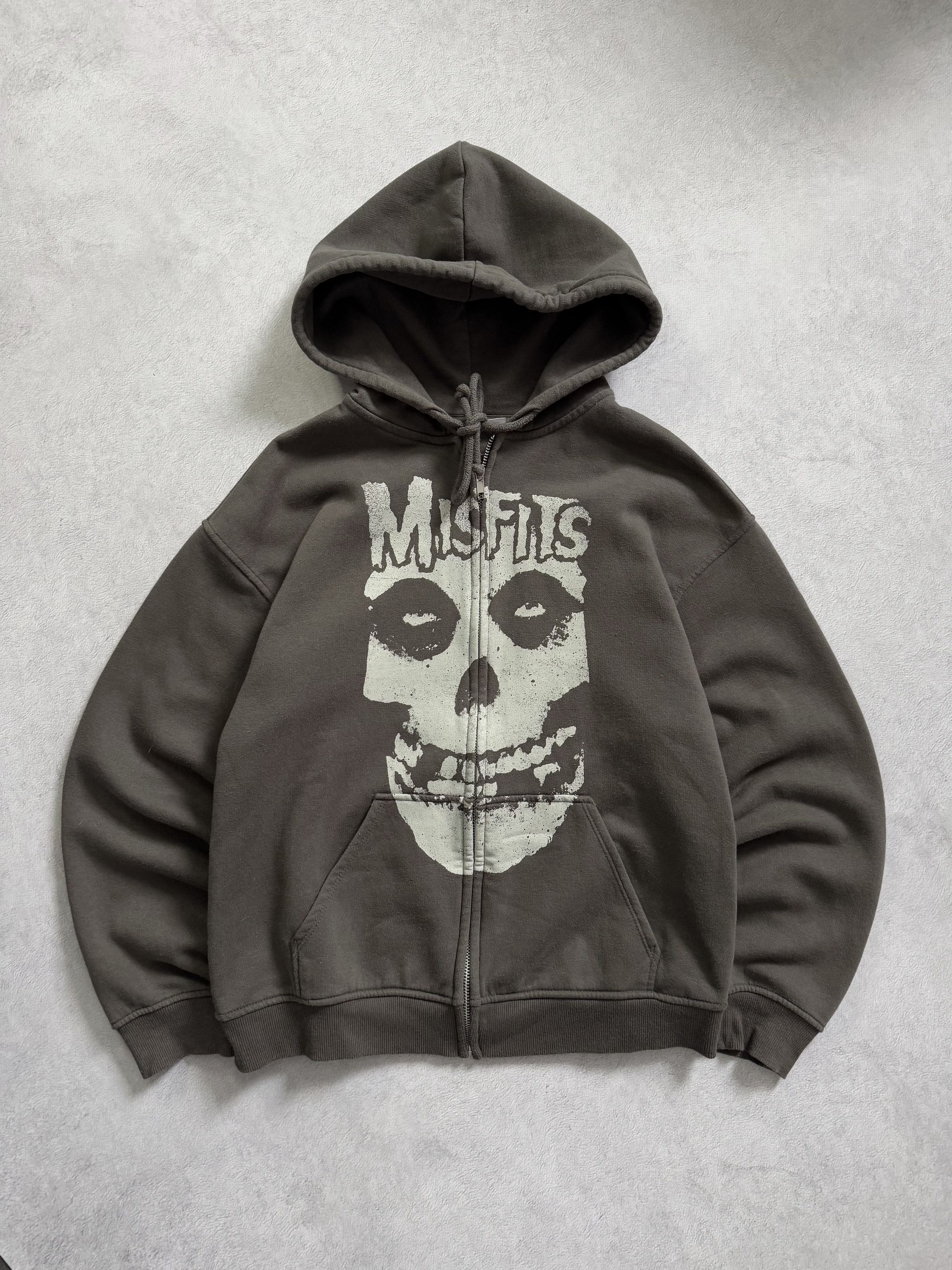 Misfits Misfits Zip Hoodie Gray Washed Faded Vintage 90s Rock