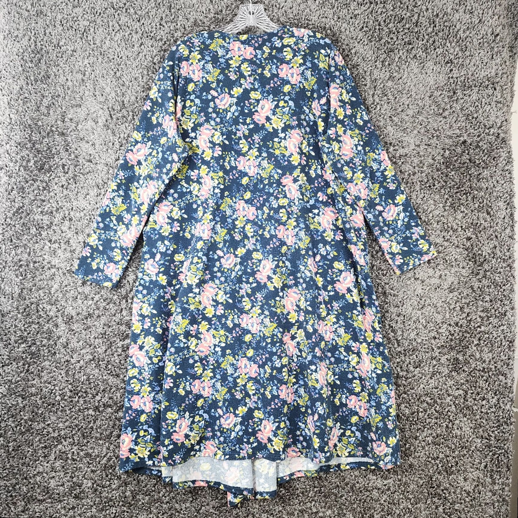 Vintage LuLaRoe Sweater Womens XL Blue Floral Long Sleeve Cardigan Pockets Size XL / US 12-14 / IT 48-50 - 6 Thumbnail