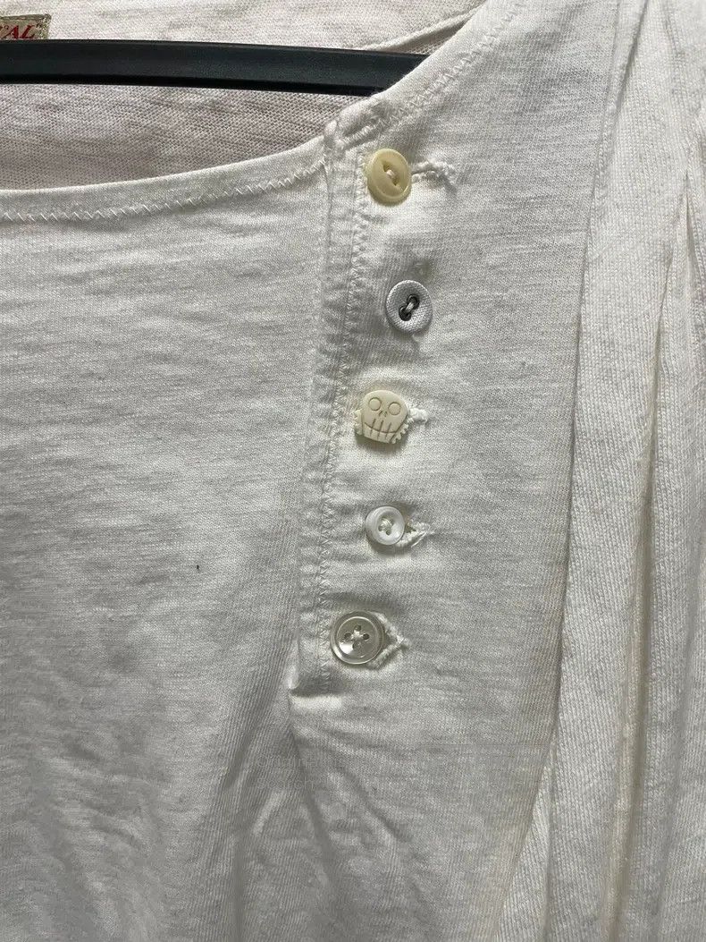 Kapital Kapital White cotton knitted top pullover T-shirt long sle Size US XS / EU 42 / 0 - 2 Thumbnail