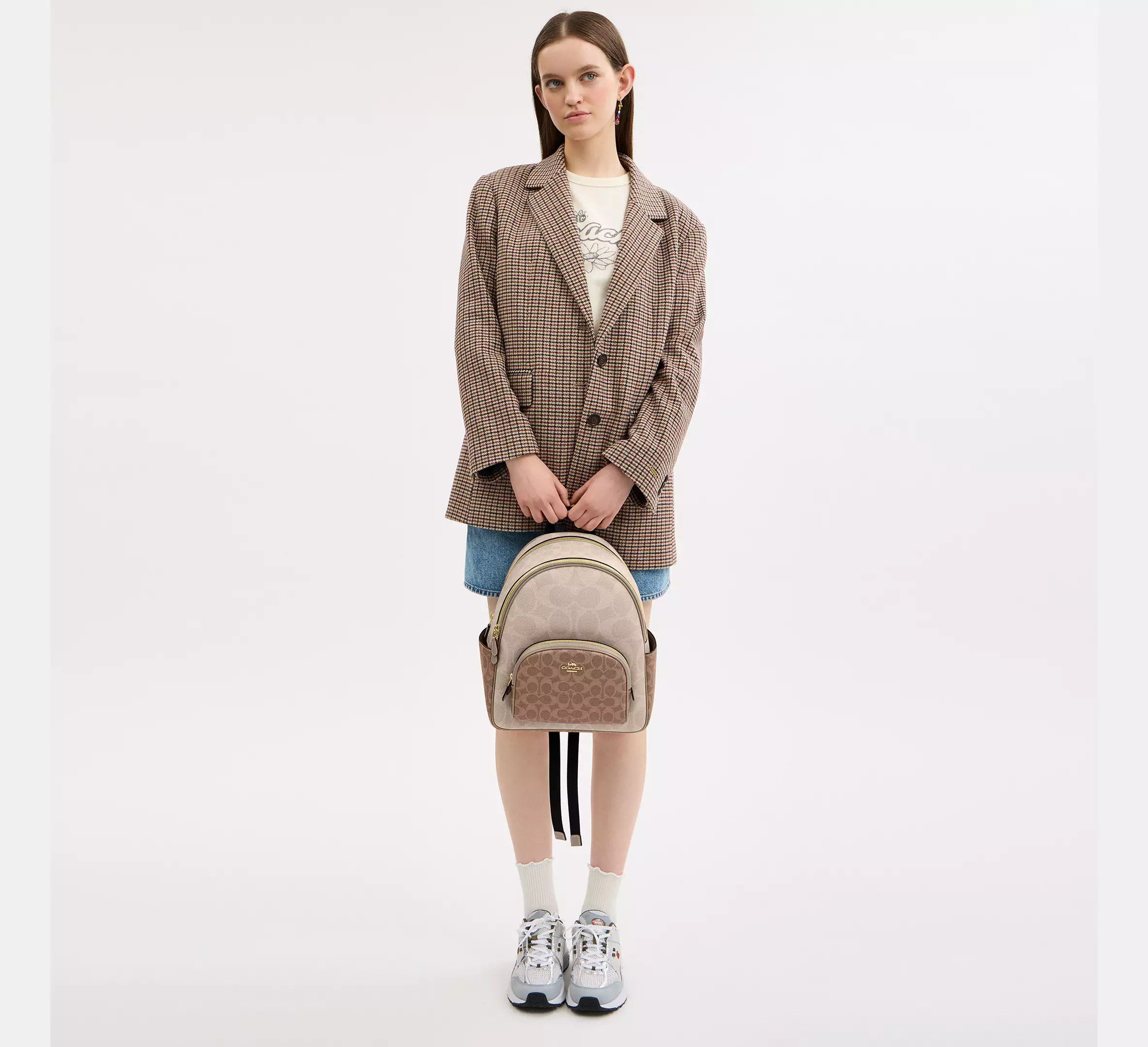 Coach Court Backpack In Blocked Signature Canvas CZ771 Size ONE SIZE - 7 Thumbnail