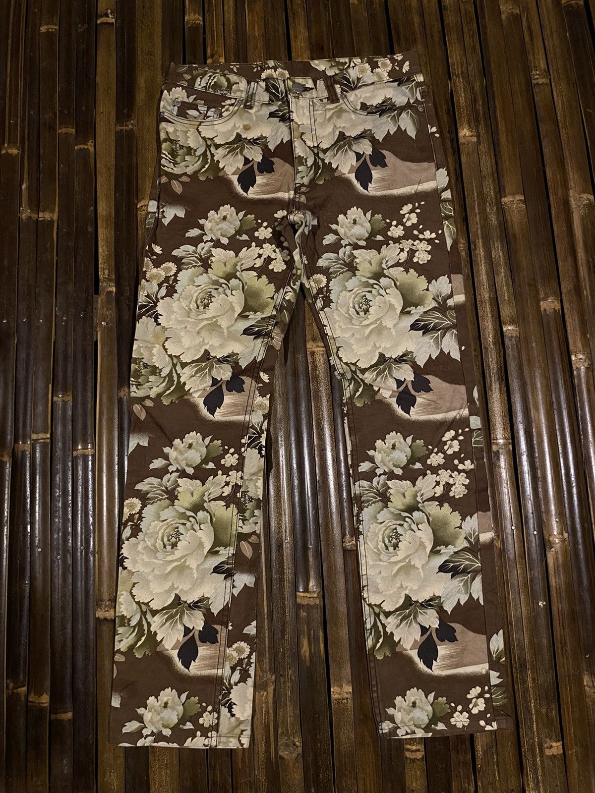 image of Glamdy Full Print Denim Pants, Men's (Size 31)