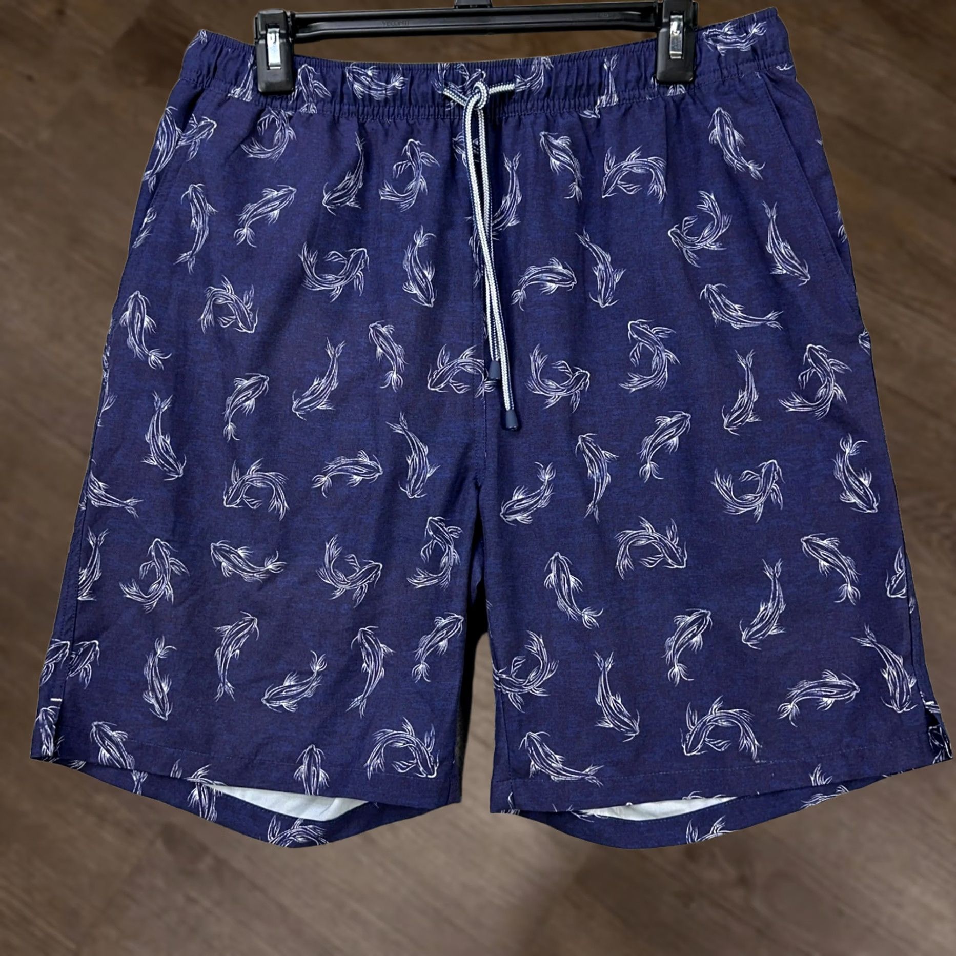 Peter Millar Peter Millar Seaside Swim Trunks Mens Large Blue Koi Fish Print Board Shorts Size US 33 - 1 Thumbnail