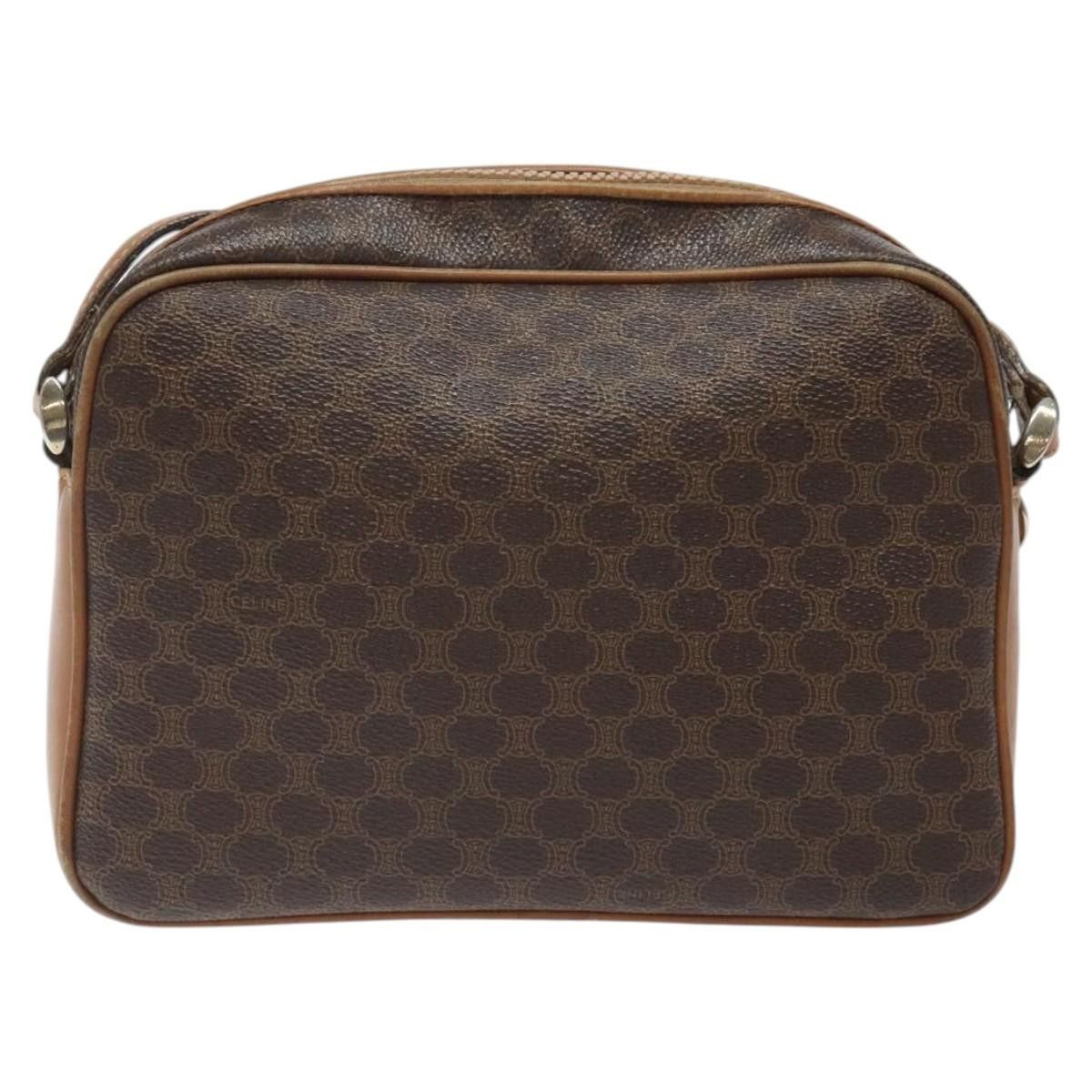 Celine CELINE Macadam Canvas Shoulder Bag Pvc Leather Brown Gold Size ONE SIZE - 3 Thumbnail