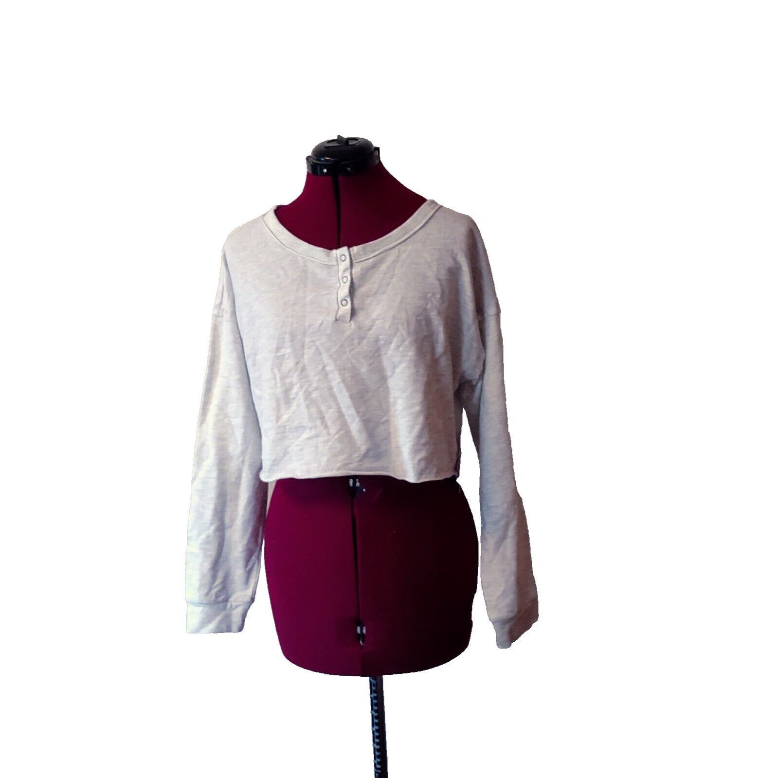 Other ABOUND Top Grey Light Heather Women Size Small Crop Raw Hem Size S / US 4 / IT 40 - 1 Thumbnail