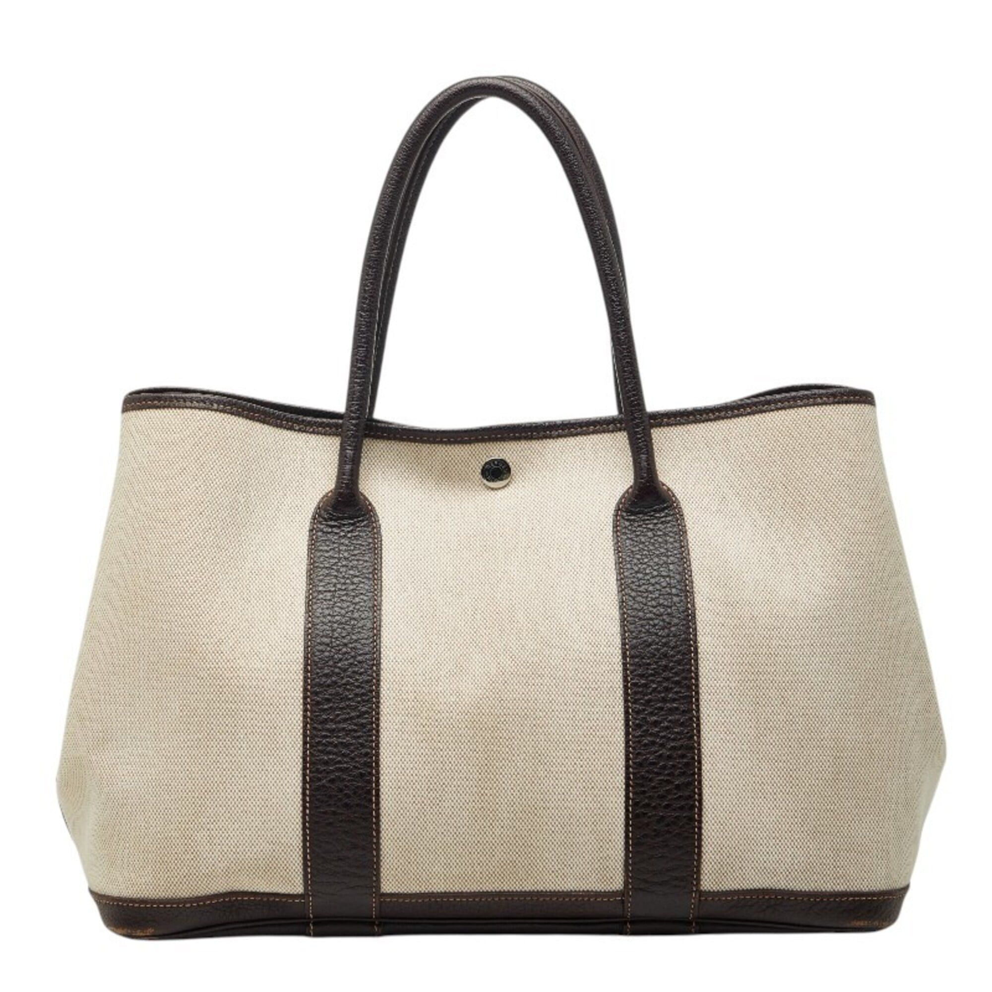 Hermes Hermes Garden Party PM Tote Bag, Marron Brown, Toile H Leather, Canvas, Women's HERMES Size ONE SIZE - 1 Thumbnail