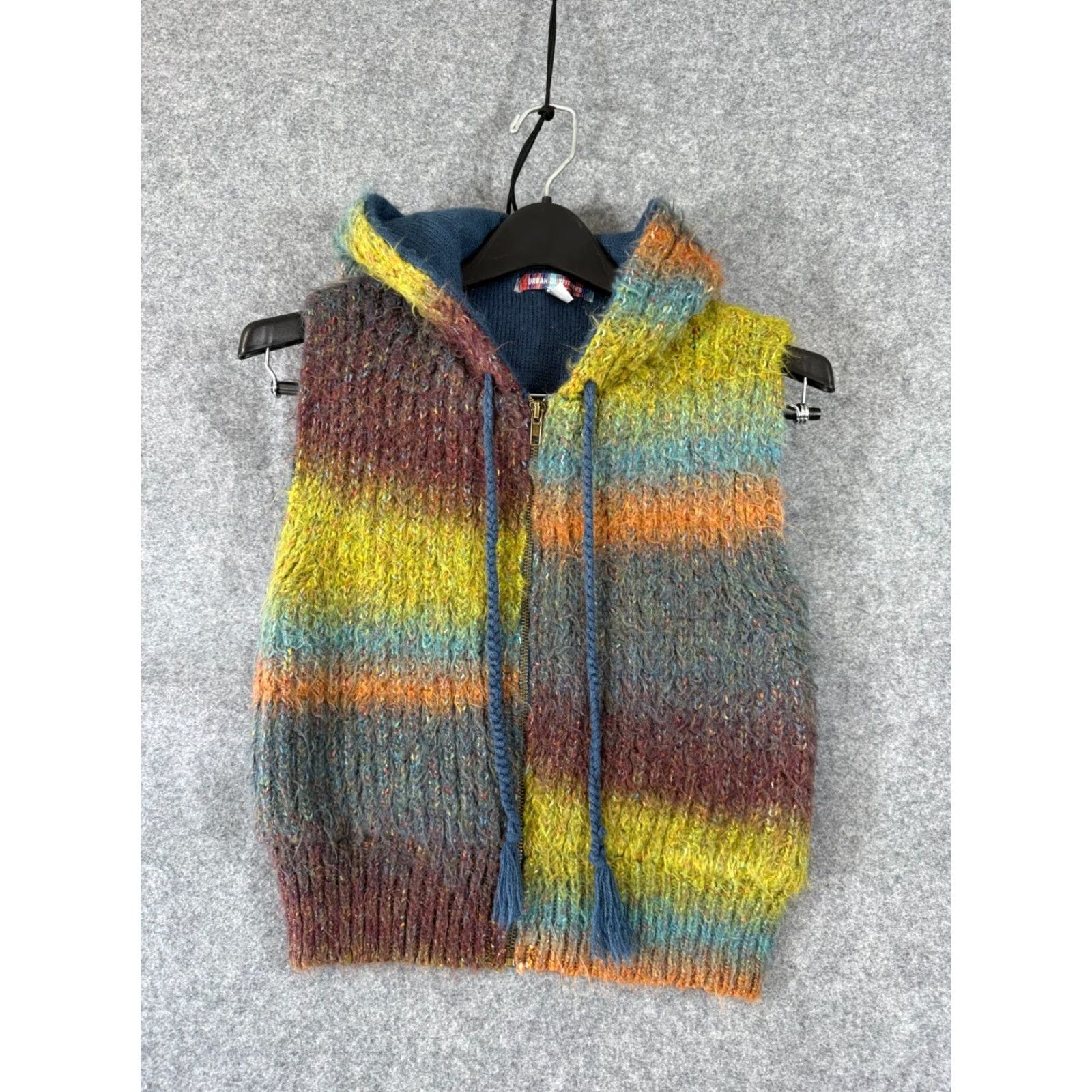 Urban Outfitters Urban Outfitters Vest Sweater Womens XS Multicolor Daisy Hooded Full Zip Knit Vest Size XS / US 0-2 / IT 36-38 - 3 Thumbnail