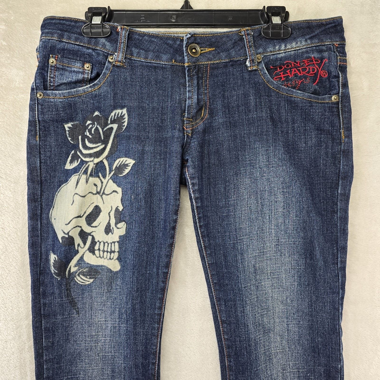 Christian Audigier Ed Hardy Christian Audigier Jeans Womens 31 Fits 34x32 Skull Size 34" / US 12 / IT 48 - 2 Thumbnail