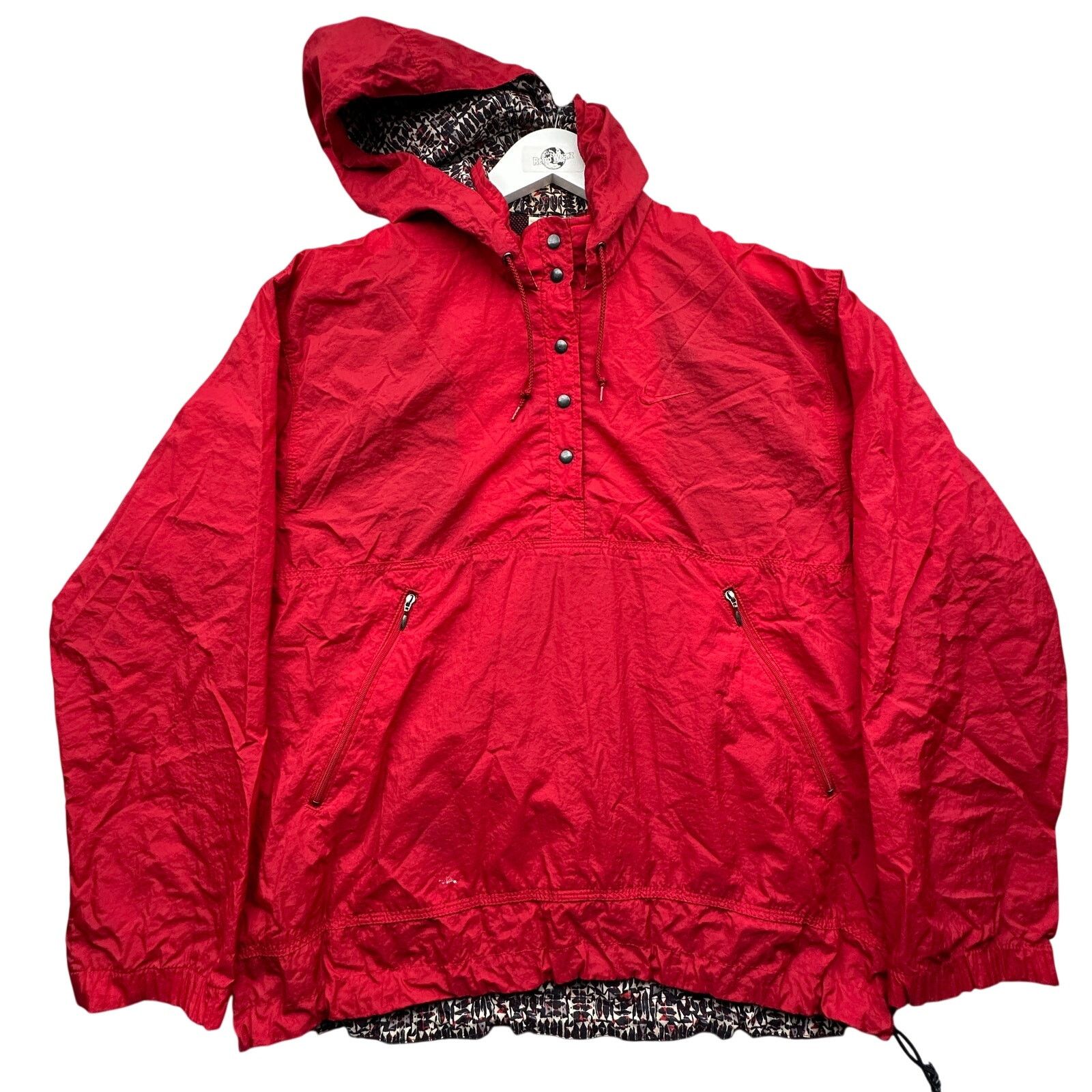 Nike Vintage 90s Nike Windbreaker Jacket Womens S 1/4 Button Red Size S / US 4 / IT 40 - 1 Thumbnail
