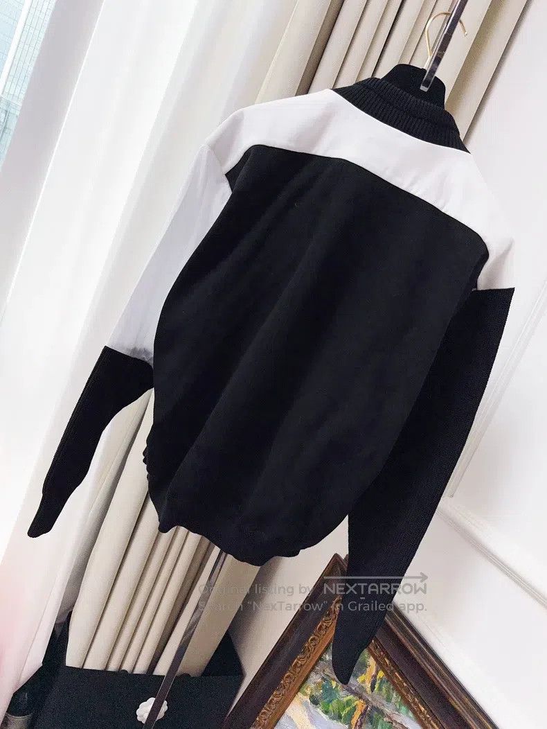 Louis Vuitton Louis Vuitton Black and white patchwork knit crewneck long Size US S / EU 44-46 / 1 - 2 Thumbnail