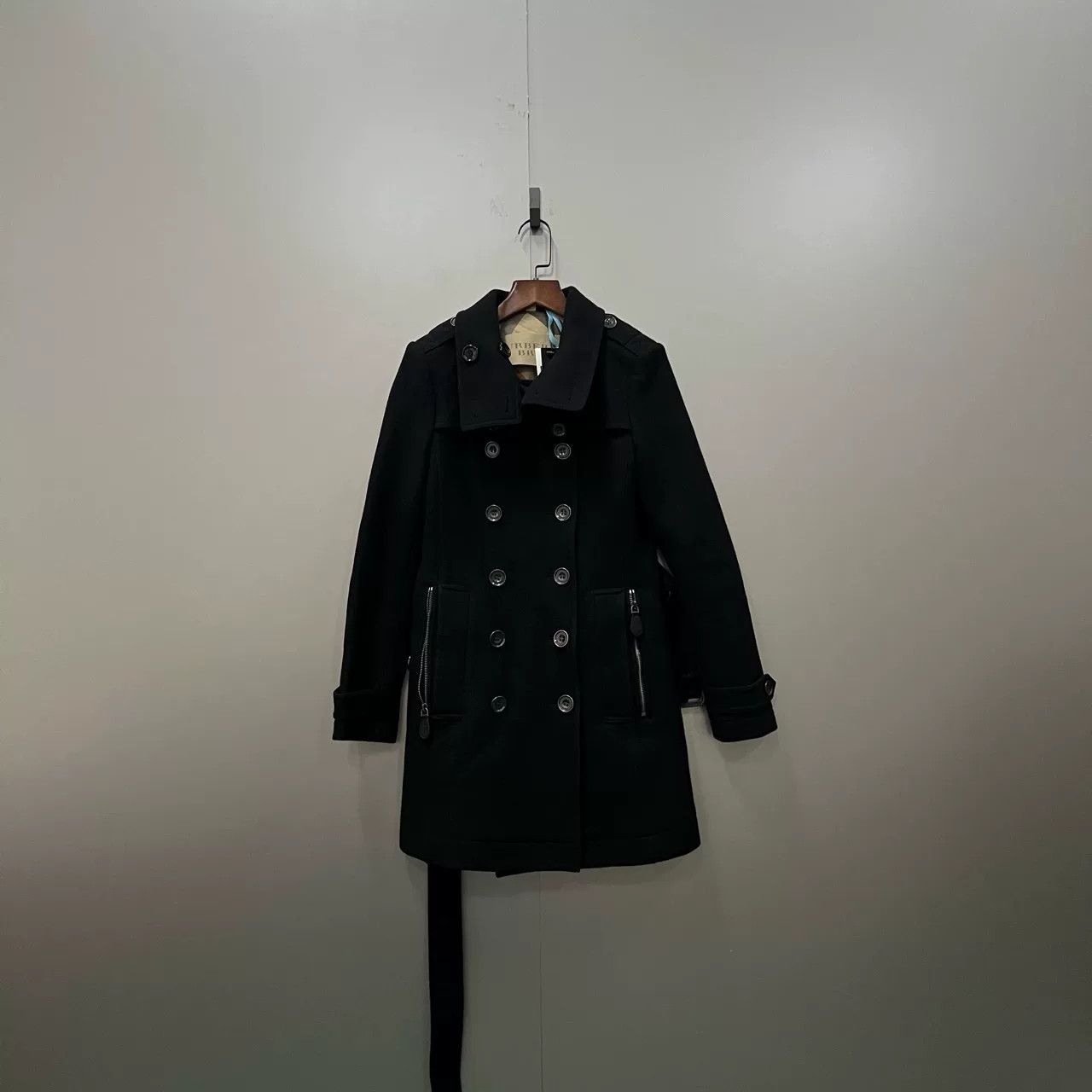 Burberry Burberry Black Wool Double-Breasted Coat Size US XS / EU 42 / 0 - 1 Thumbnail
