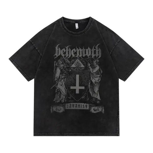 VIBE Skull Print Graphic Washed T-Shirt Rock Punk Gothic style Size US L / EU 52-54 / 3 - 7 Thumbnail