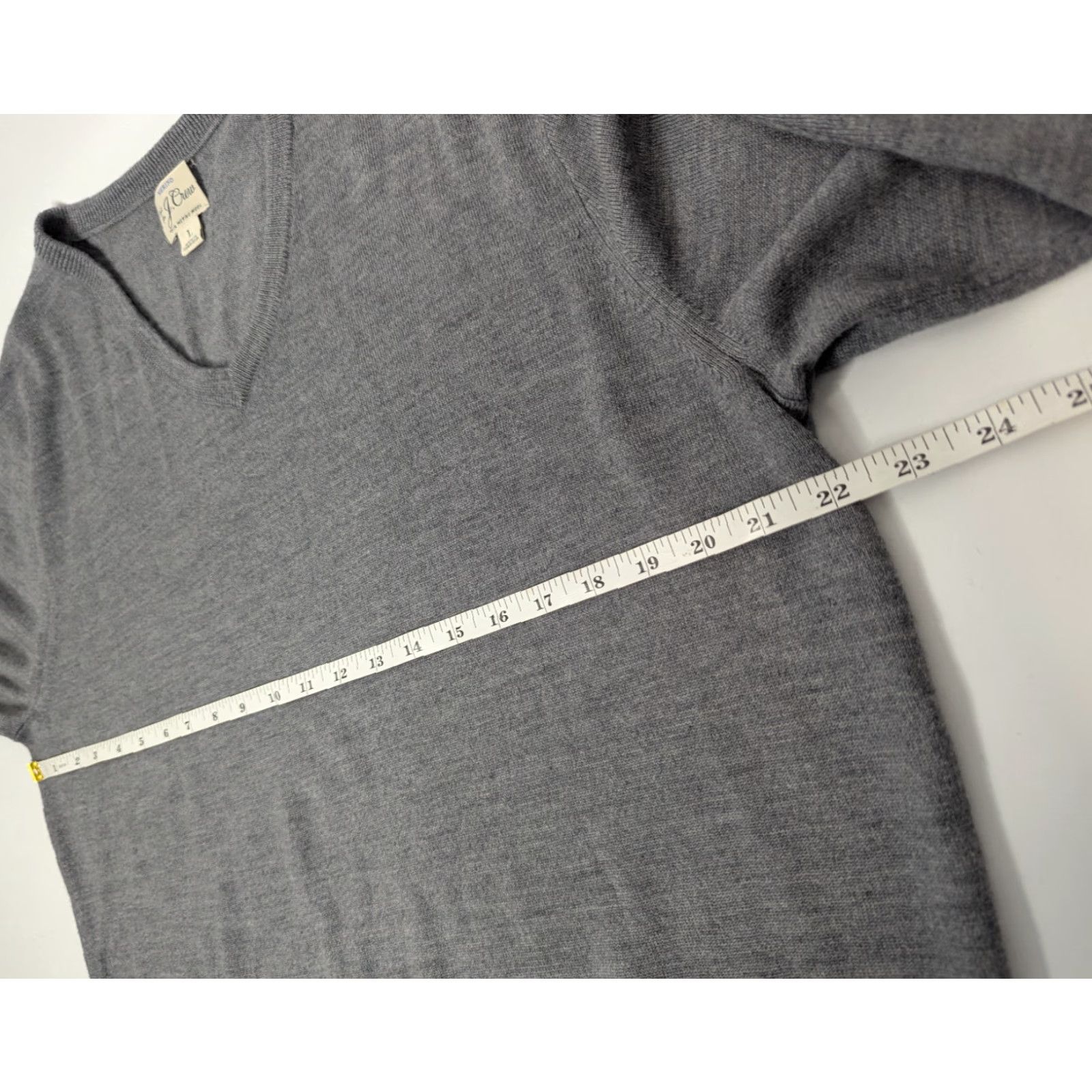 J.Crew J. Crew Merino Wool V-Neck Sweater Gray Men's Large Lightweight Preppy Size US L / EU 52-54 / 3 - 6 Thumbnail