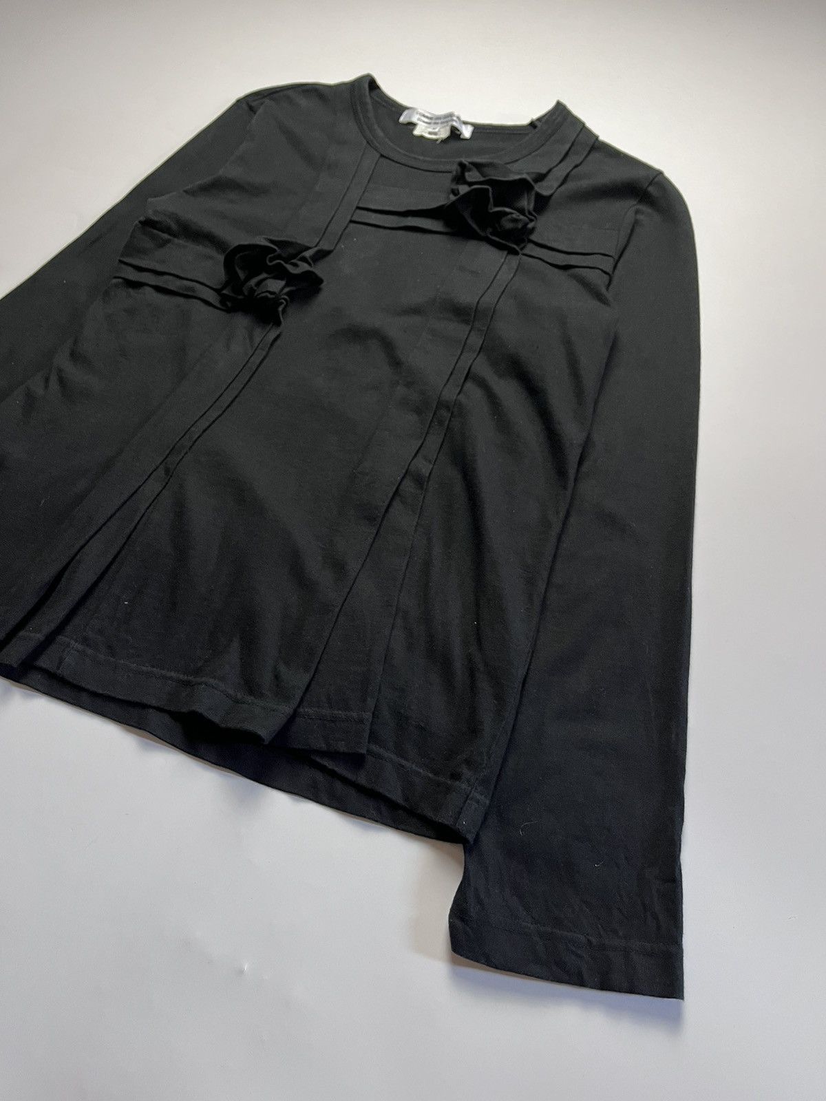 Comme des Garcons CDG FW11 Asymmetrical Rosette Ruffle Long Sleeve Top Size M / US 6-8 / IT 42-44 - 4 Thumbnail