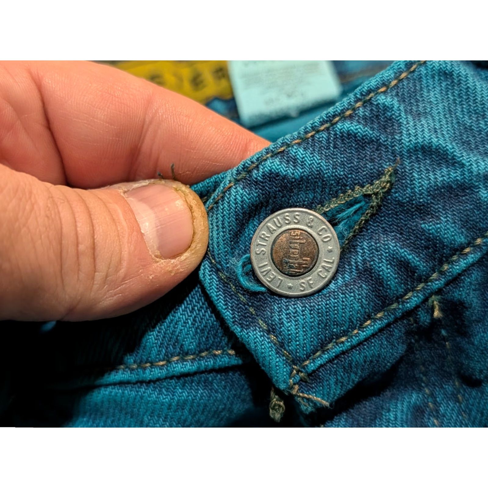 Vintage VINTAGE Levi's SilverTab Hipster Jeans 9 Jr. M (30x32) Dyed Blue Denim 100% Cotton Regular Straight Womens 5-Pocket USA Made 90s Hipster Size 30" / US 8 / IT 44 - 7 Thumbnail