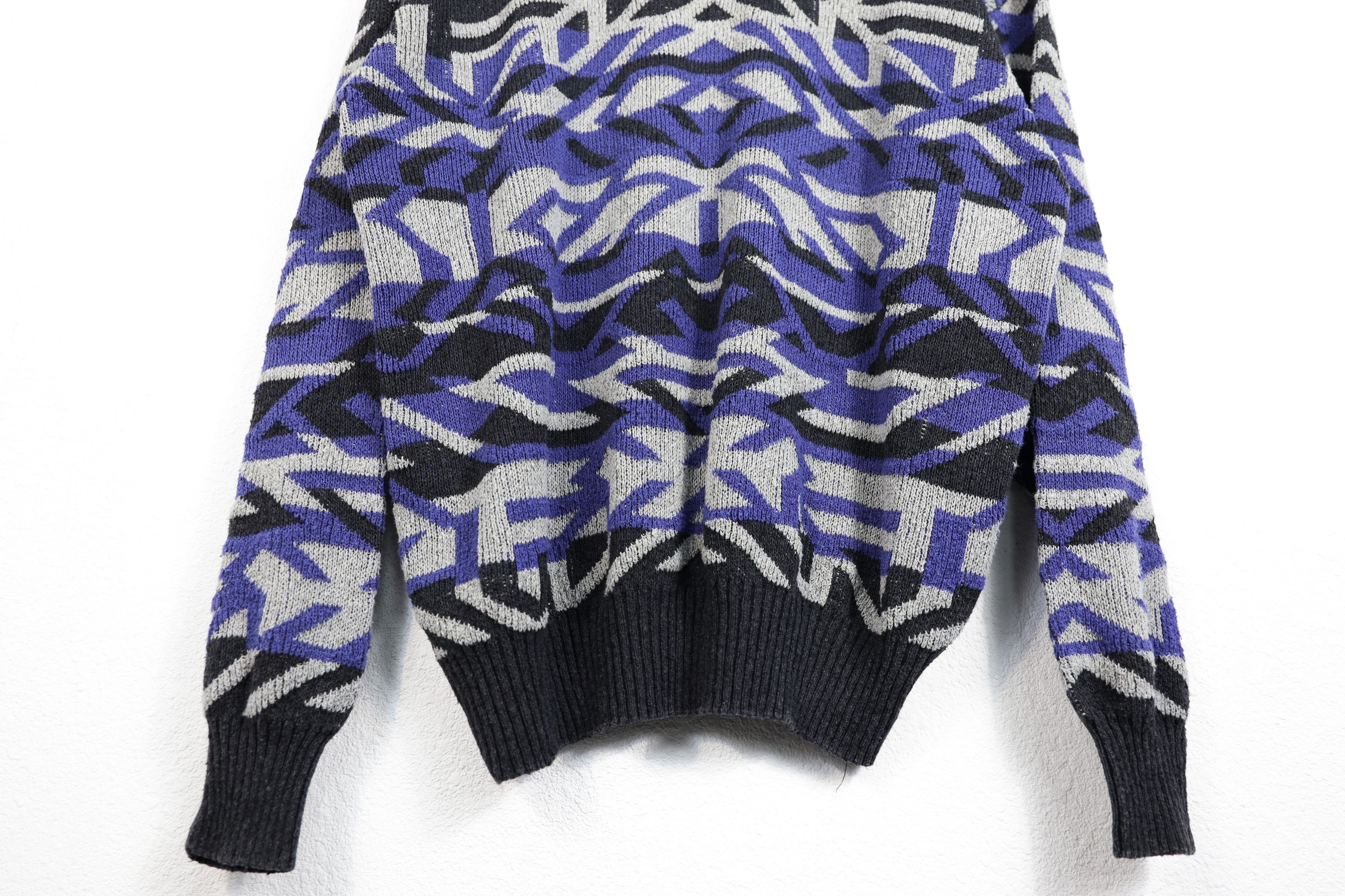 Bally Vintage Bally Italy Geometric Pattern Cotton Sweater L size Size US L / EU 52-54 / 3 - 11 Thumbnail