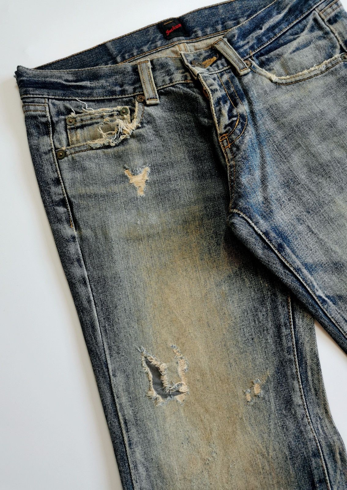 JACKROSE Bootcut Flare Mudmax Jackrose Thrashed Jeans ERD Grunge Size US 30 / EU 46 - 6 Thumbnail