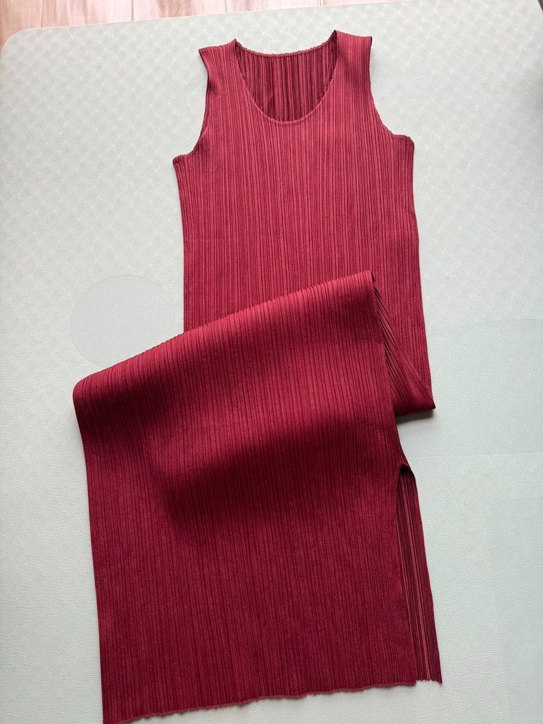 Issey Miyake issey miyake size:3 Red long dress 2505-Nextarrow Size XXS / US 00 / IT 34 - 6 Thumbnail