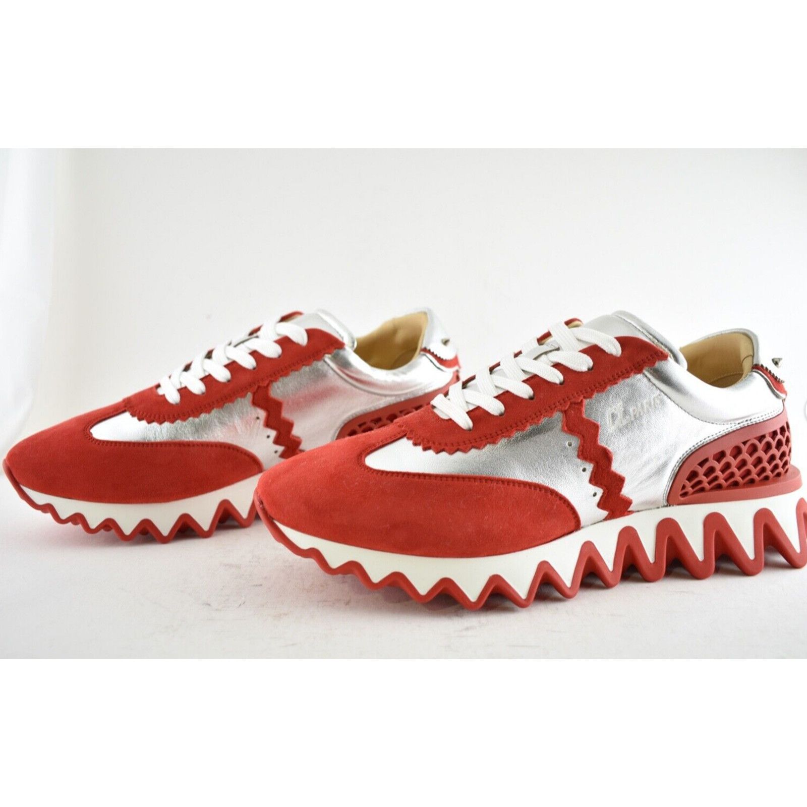 Christian Louboutin Christian Louboutin Mens Loubishark Flat Red Silver Platform Size US 13 / EU 46 - 9 Thumbnail