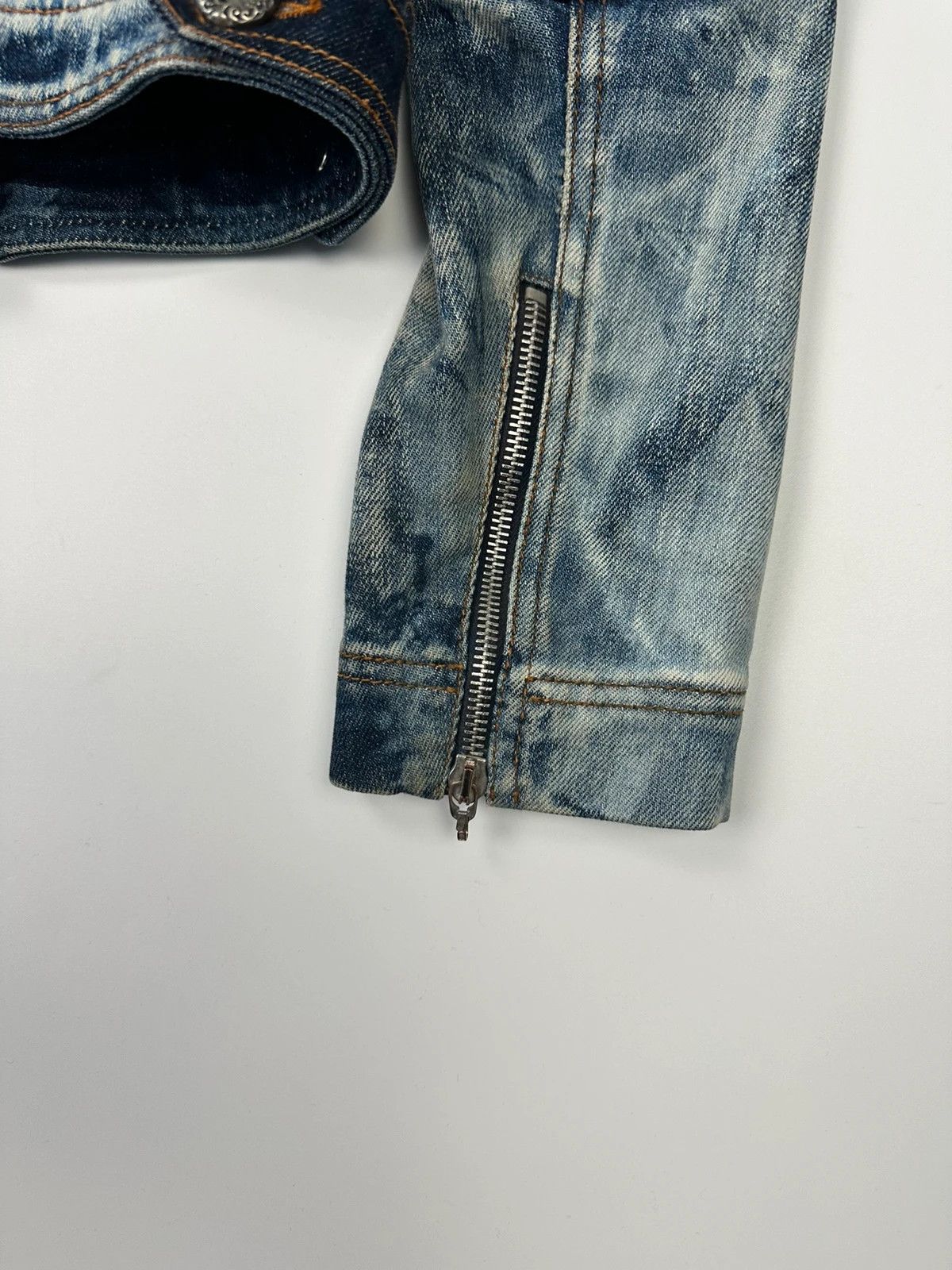 Just Cavalli Just Cavalli 00’s Sky Blue Print Multi Zip Denim Jacket Size S / US 4 / IT 40 - 17 Thumbnail