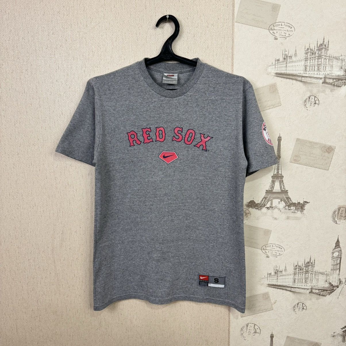 MLB × Nike × Vintage Vintage Nike Red Sox Boston T shirt Swoosh 00s MLB S Size US S / EU 44-46 / 1 - 1 Thumbnail