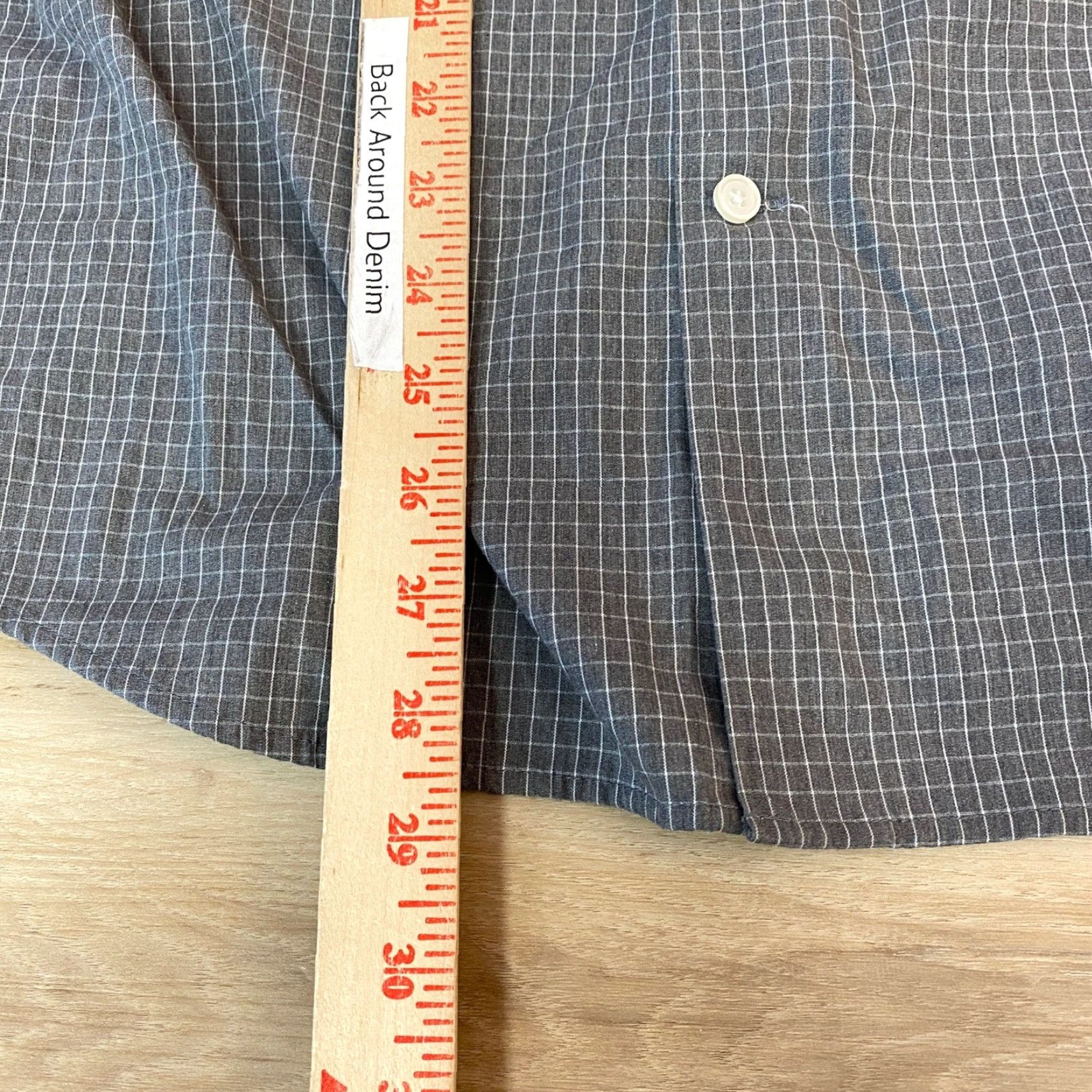 Banana Republic Banana Republic Mens Small Athletic Fit Dress Shirt Wrinkle Resistant Grid Check Size 36R - 6 Thumbnail