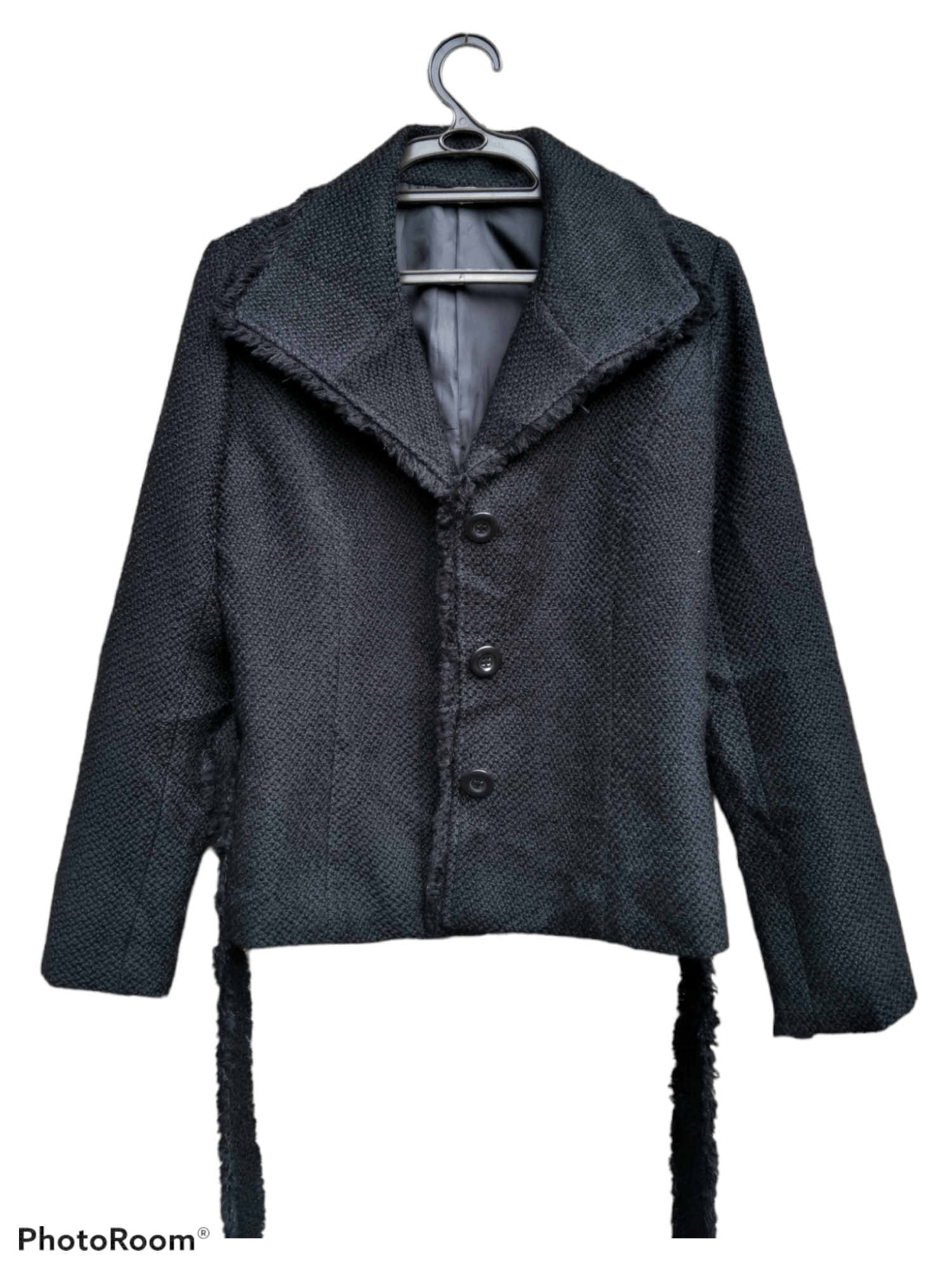 Japanese Brand AW WOMEN'S BLACK TEXTURED JACKET Size XS / US 0-2 / IT 36-38 - 3 Thumbnail