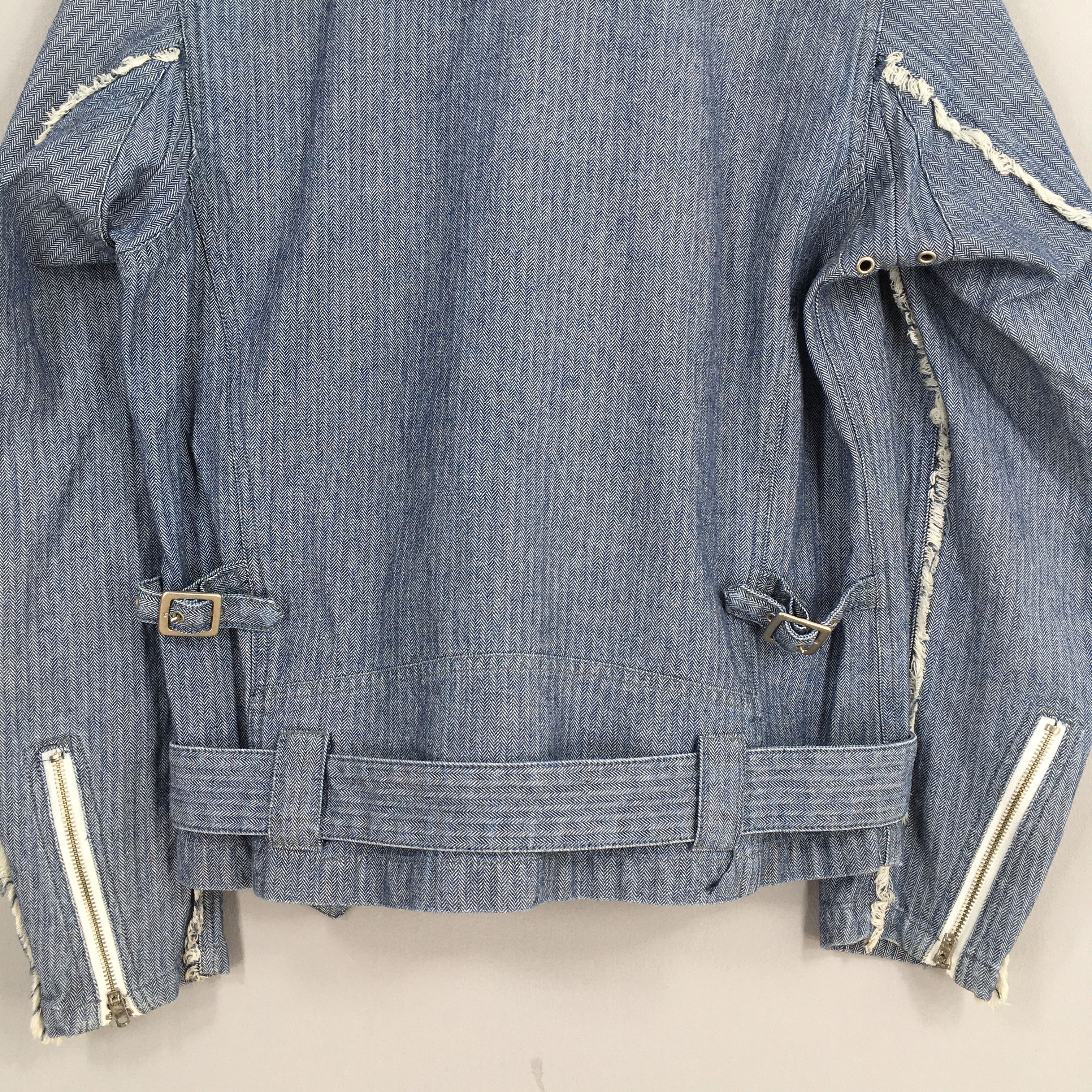 Harley Davidson Vintage Motorcycle Herringbone Stripes Blue Denim Jacket Size US L / EU 52-54 / 3 - 8 Thumbnail