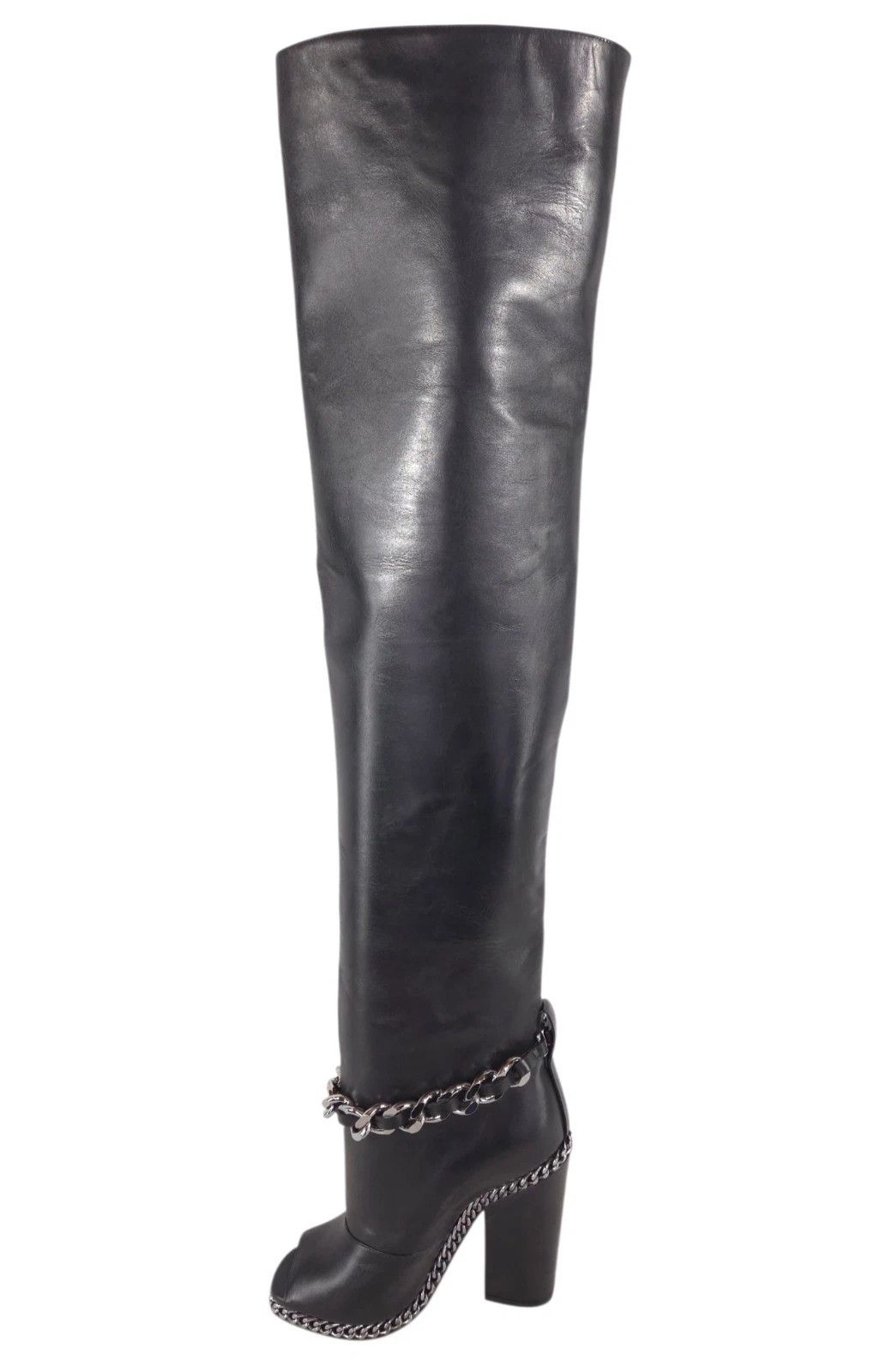 Balmain Balmain Chain Peep Toe Over The Knee Boots US 7.5 IT 37.5 W Size US 7.5 / IT 37.5 - 11 Thumbnail
