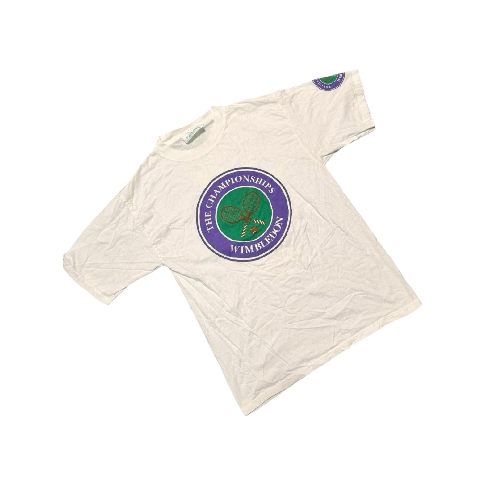 Vintage VINTAGE Wimbledon The Championships Tennis T-Shirt M White Logo 90s Preppy Mens Size US M / EU 48-50 / 2 - 3 Thumbnail