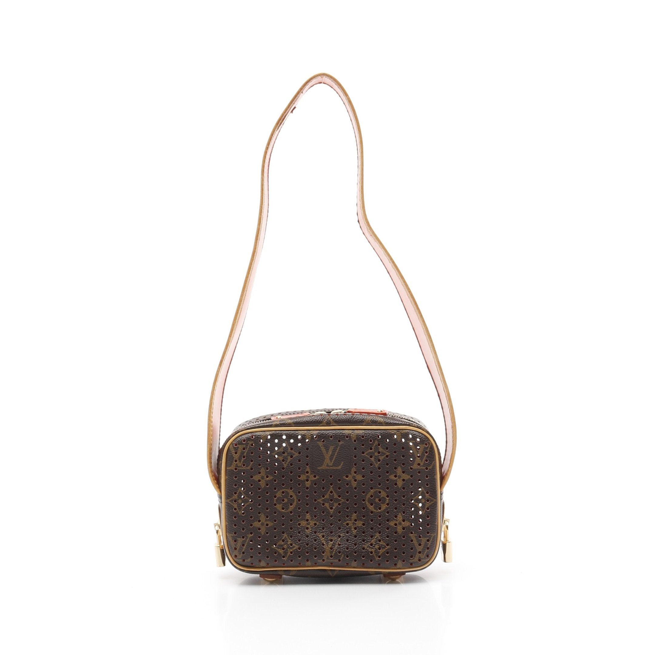 Louis Vuitton Mini Trocadero Monogram Perfo Orange Shoulder Bag Leather Brown, Women's