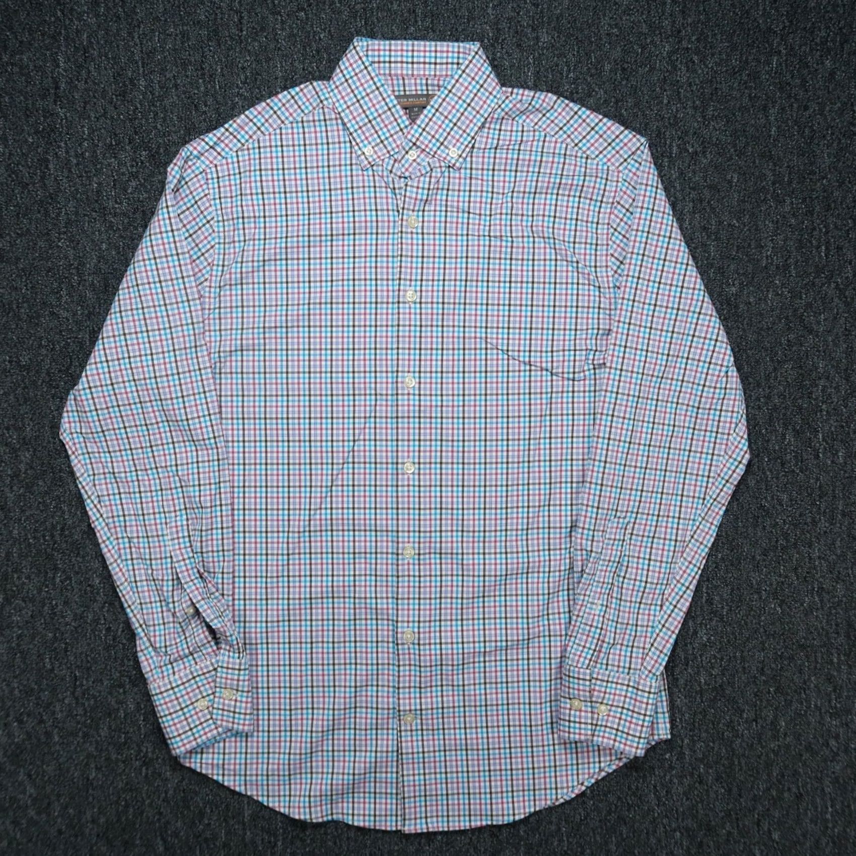 Peter Millar Peter Millar Shirt Men Medium White Check Button-Up Long Sleeve Breathable Lightweight Summer Comfort 42 in Chest Regular Fit Vintage No Size US M / EU 48-50 / 2 - 2 Thumbnail