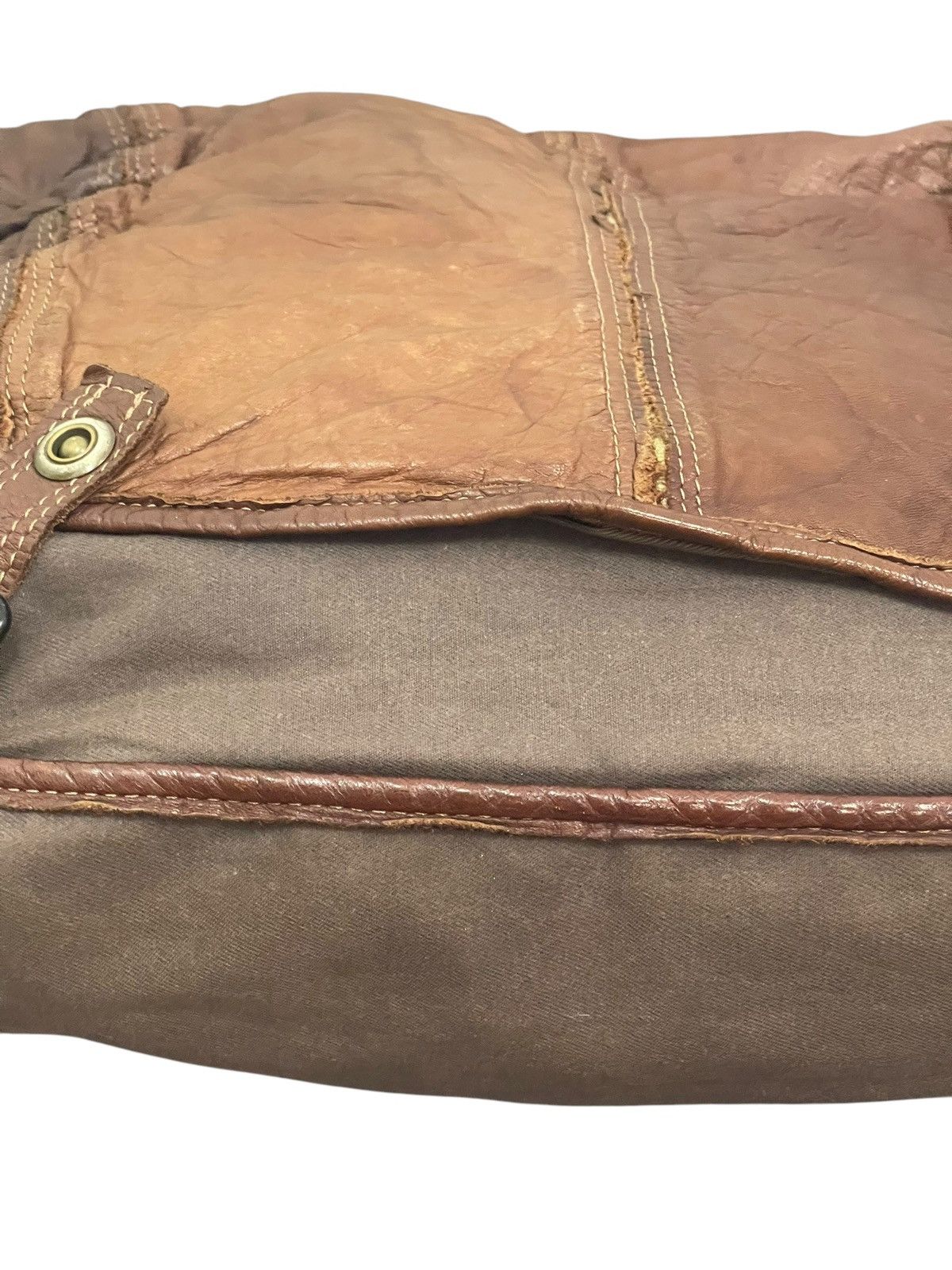 Japanese Brand Leather Patina Cotton Vtg Zer Japan Messenger Bag 1🟩3 Size ONE SIZE - 7 Thumbnail