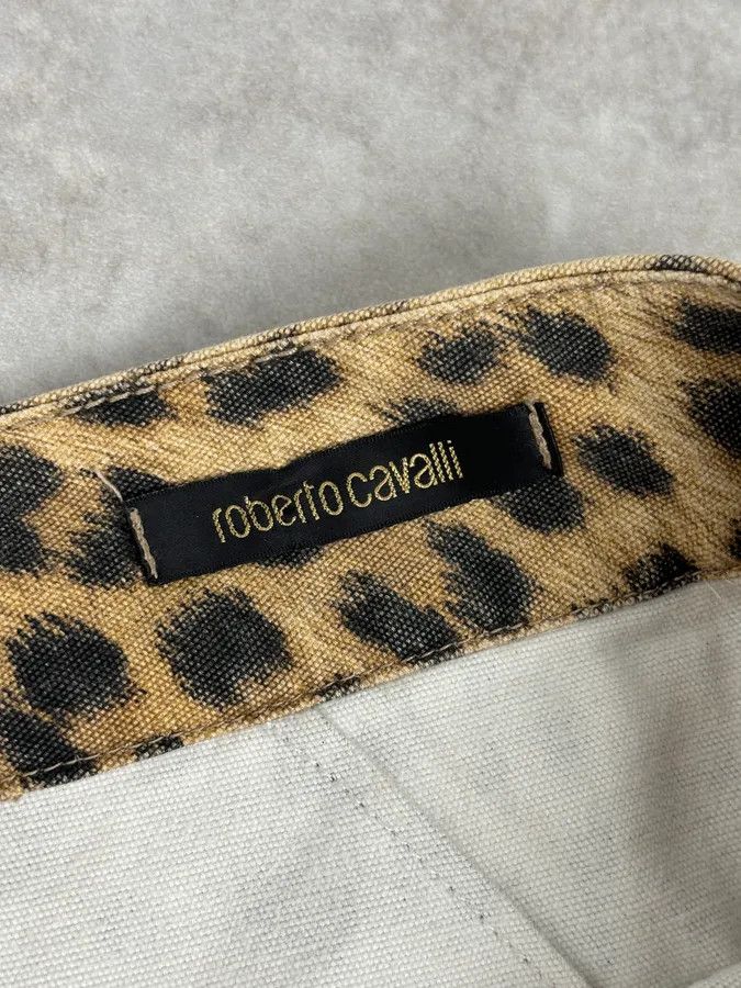 Roberto Cavalli AW2005 Roberto Cavalli Beige Wool Blend Leopard Print Skirt Size 29" - 11 Thumbnail