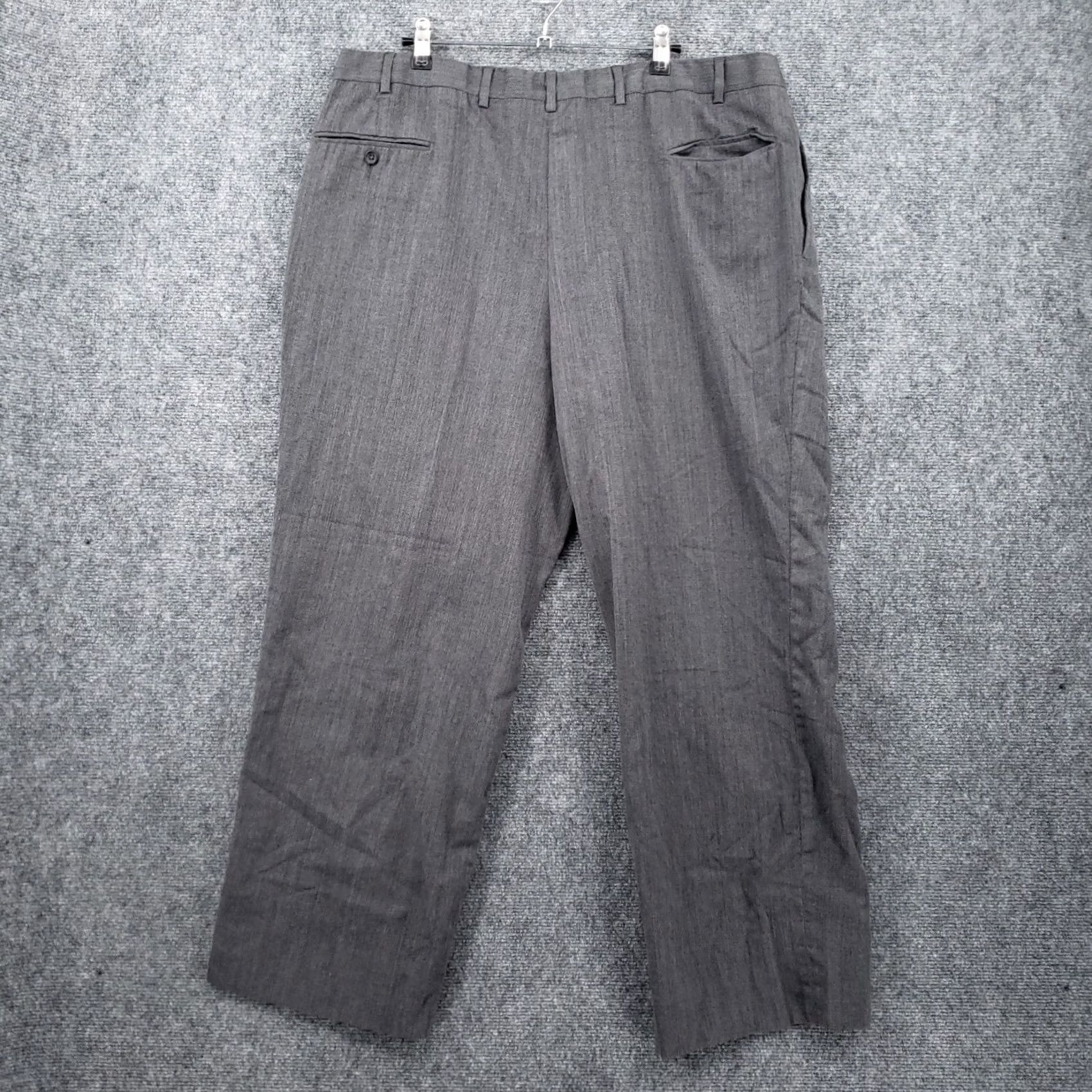 Jos. A. Bank Jos A Bank Dress Pants Mens 40 Wool Pleated Gray Straight Mid-Rise Long Size US 40 / EU 56 - 2 Thumbnail