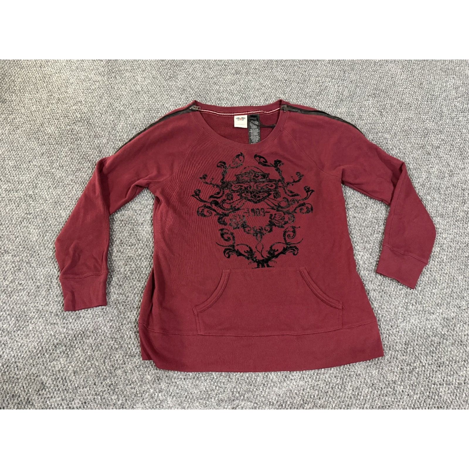 Harley Davidson Harley-Davidson Sweatshirt Womens XL Red Long Sleeve Crewneck Casual Bike Logo Pullover Regular Fit Size XL / US 12-14 / IT 48-50 - 2 Thumbnail