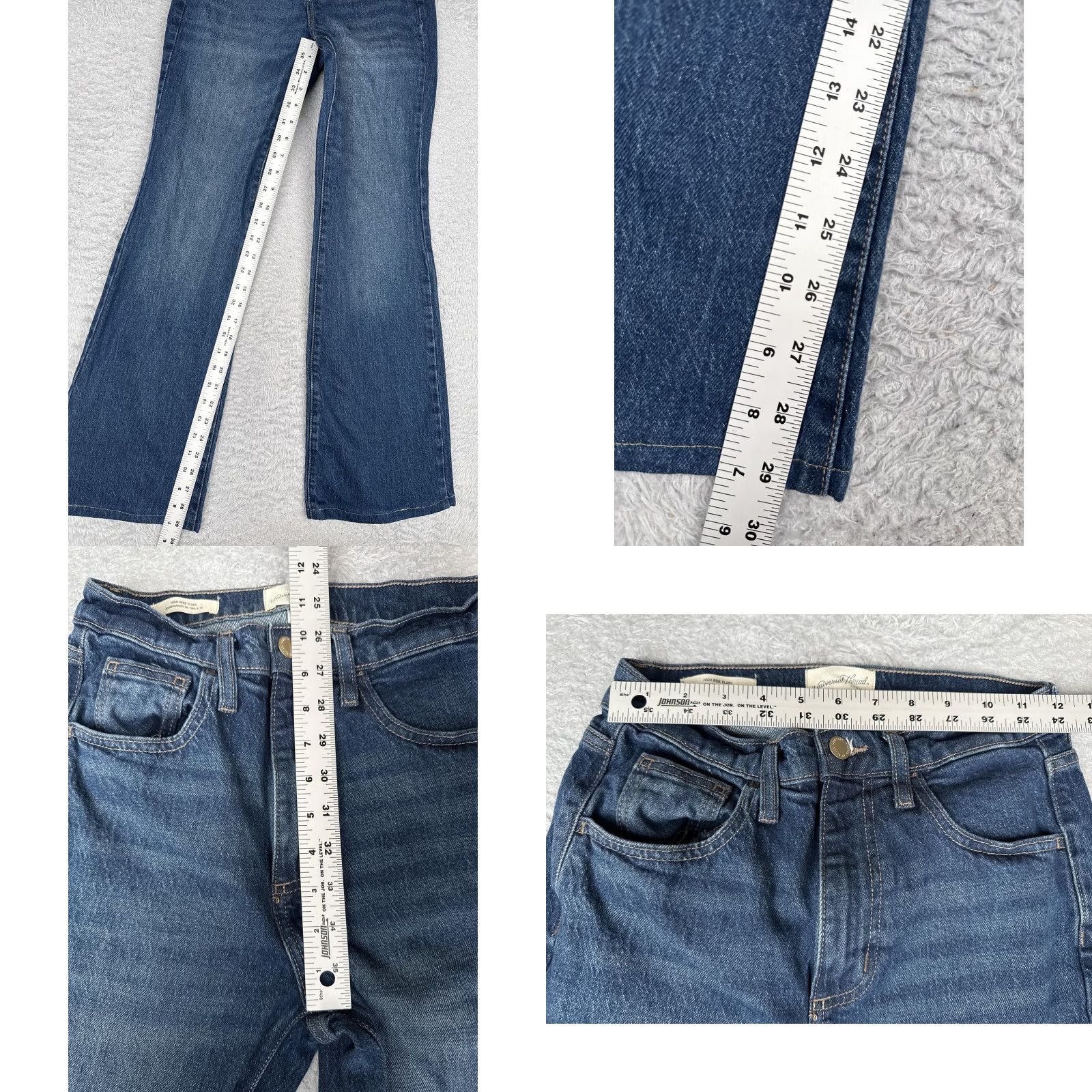 Vintage Universal Thread Jeans Womens 2R Blue High Rise Flare Denim Stretch Medium Wash Size 26" / US 2 / IT 38 - 8 Thumbnail