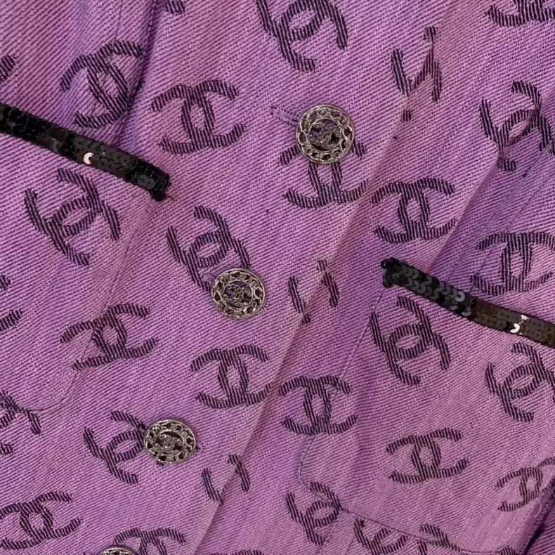 Chanel Chanel Purple full logo denim jacket Size XS / US 0-2 / IT 36-38 - 6 Thumbnail