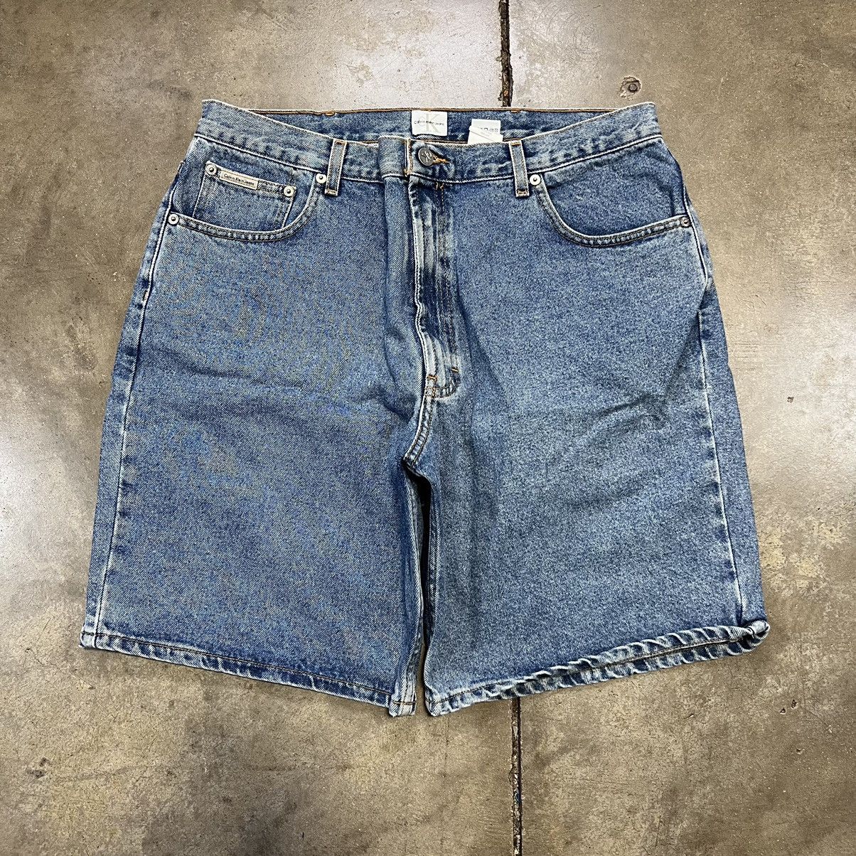 Calvin Klein × Vintage Vintage Y2K Calvin Klein Baggy Denim Shorts Jorts Jeans Size US 36 / EU 52 - 3 Thumbnail