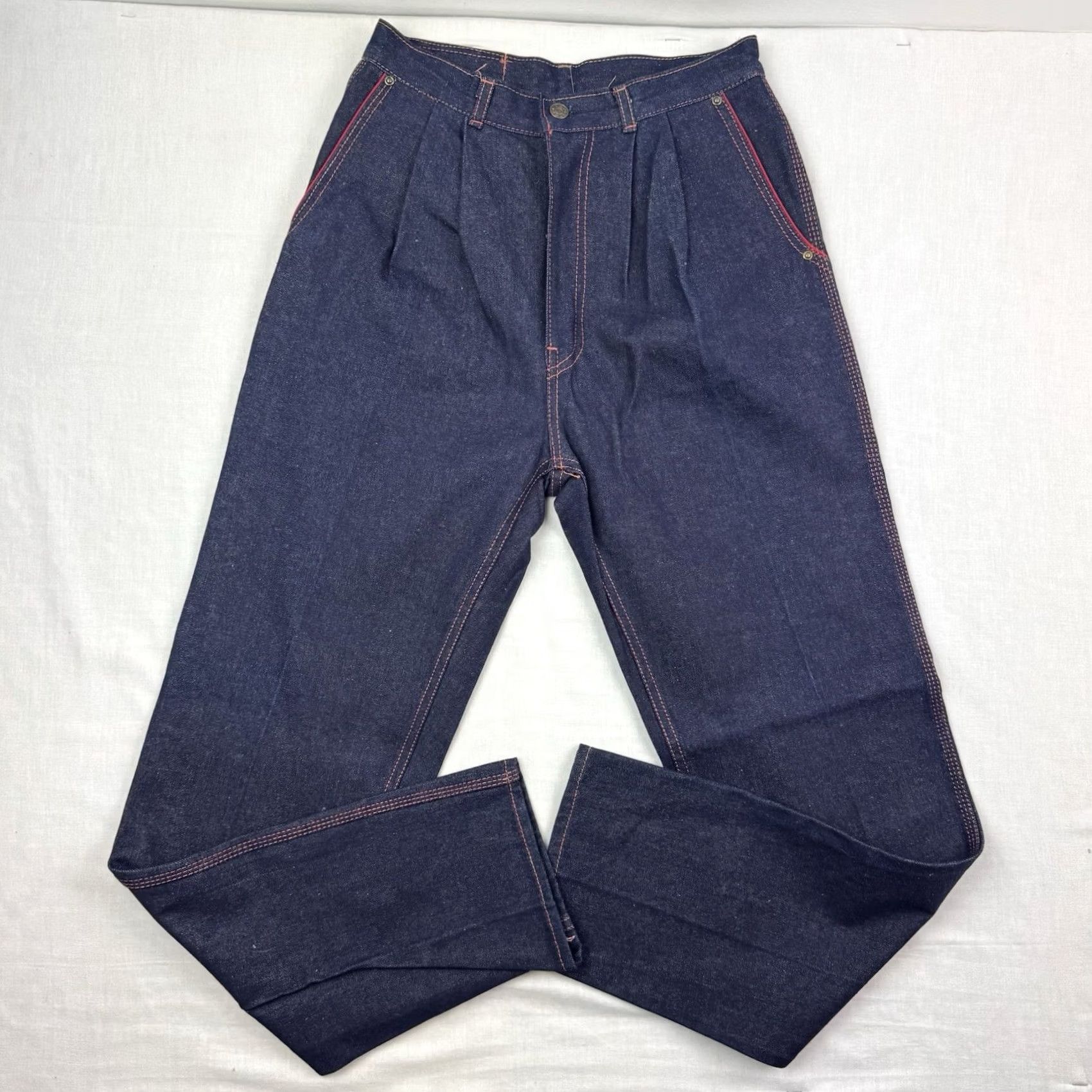 Vintage VINTAGE Jeans Adult 30x30 High Waist Obscure Random Chungbagi 80s 80s Straight Blue Cotton Zip Mens Jeans Size US 30 / EU 46 - 2 Thumbnail
