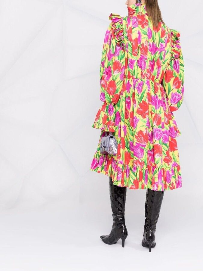 Balenciaga o1mt1gz0325 Raincoat Dress in Multicolor Size XS / US 0-2 / IT 36-38 - 4 Thumbnail