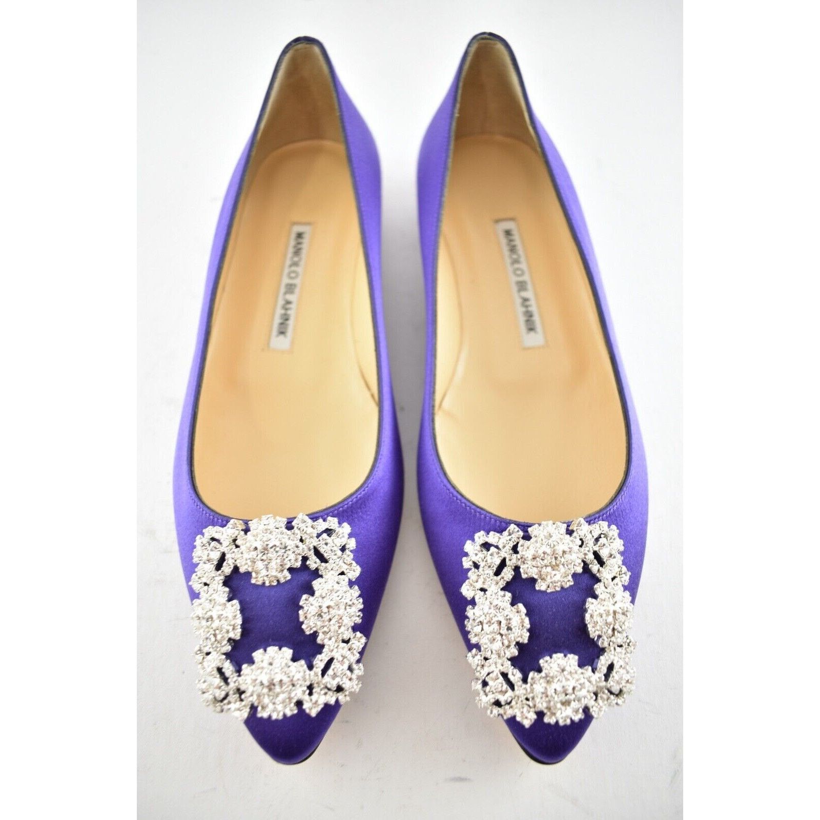 Manolo Blahnik Hangisi Satin Jewel Buckle Ballerina Ballet Flat 38 Size US 8 / IT 38 - 5 Thumbnail