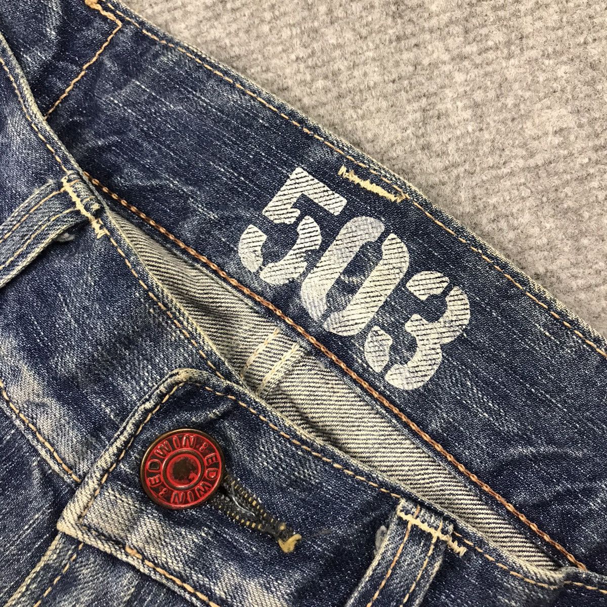 Blue Blue Japan × If Six Was Nine × Japanese Brand FLARE DISTRESSED👽EDWIN 503 JAPAN BOOTCUT DENIM PANTS 142 Size US 34 / EU 50 - 21 Thumbnail