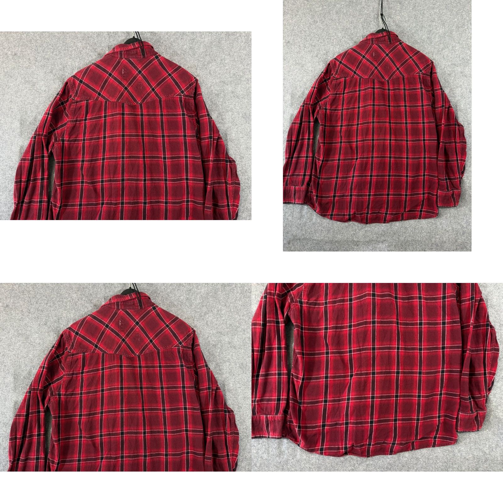 CO VINTAGE Roebuck & Co Western Shirt Mens 2XL Red Plaid Flannel Pearl Snap Long Sleeve Pockets Cowboy Mens Size US XXL / EU 58 / 5 - 8 Thumbnail