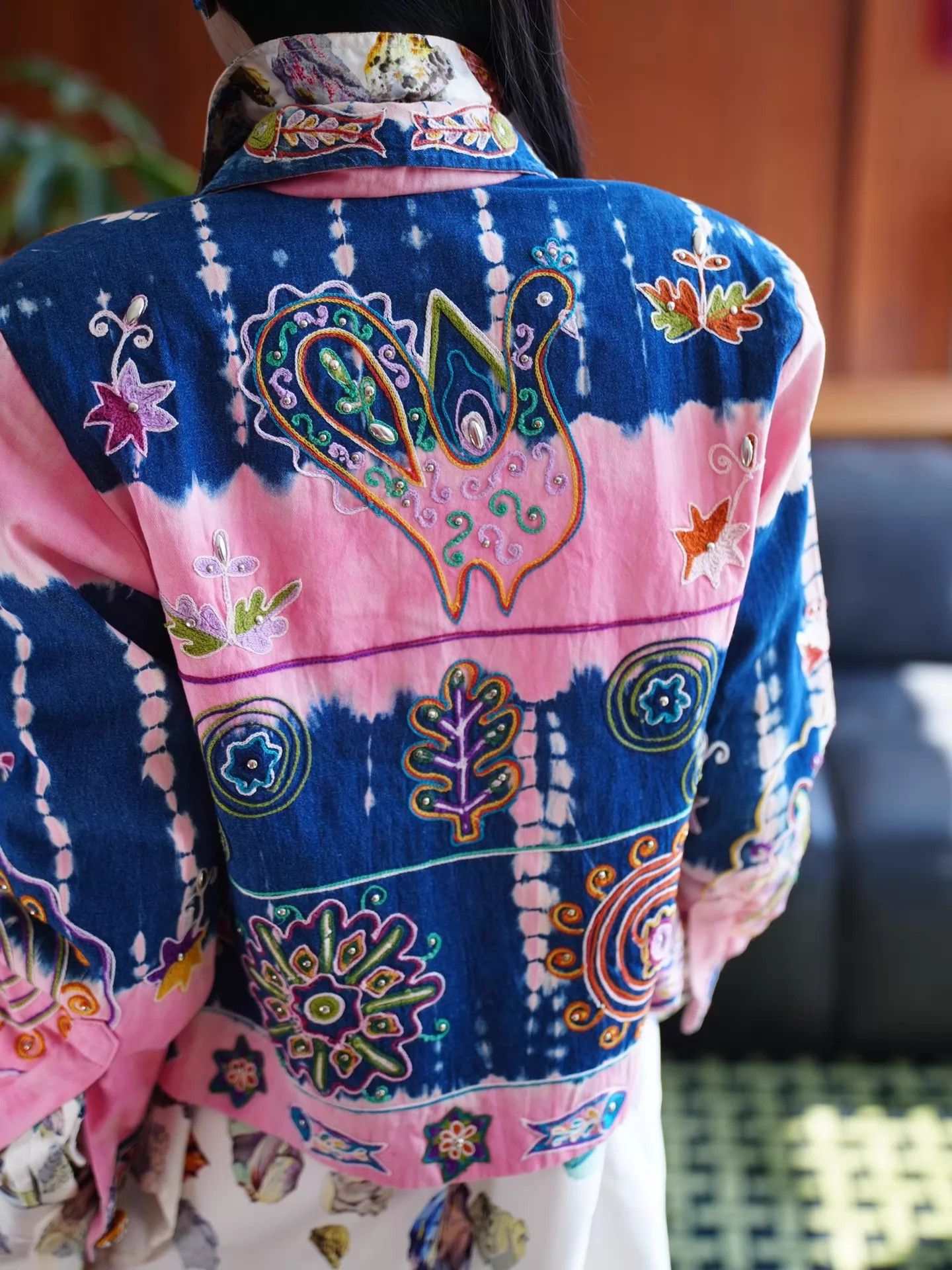 Haute Hippie Hippie Colorful Abstract Embroidery Denim Jacket Women's Size S / US 4 / IT 40 - 1 Thumbnail