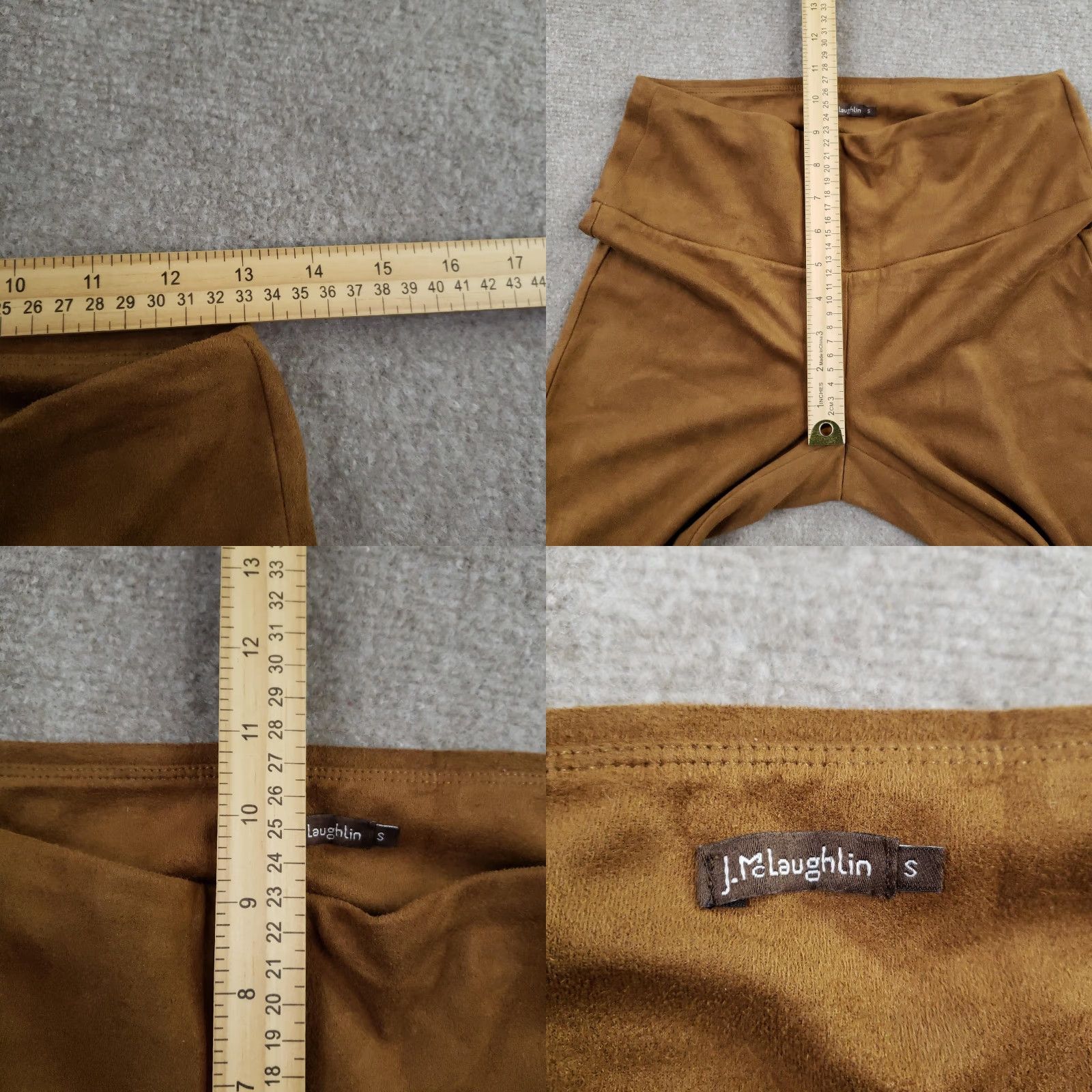 J.McLaughlin J.McLaughlin Leggings Womens Small Brown Faux Suede High Rise Pull On Stretch Size 28" / US 6 / IT 42 - 8 Thumbnail