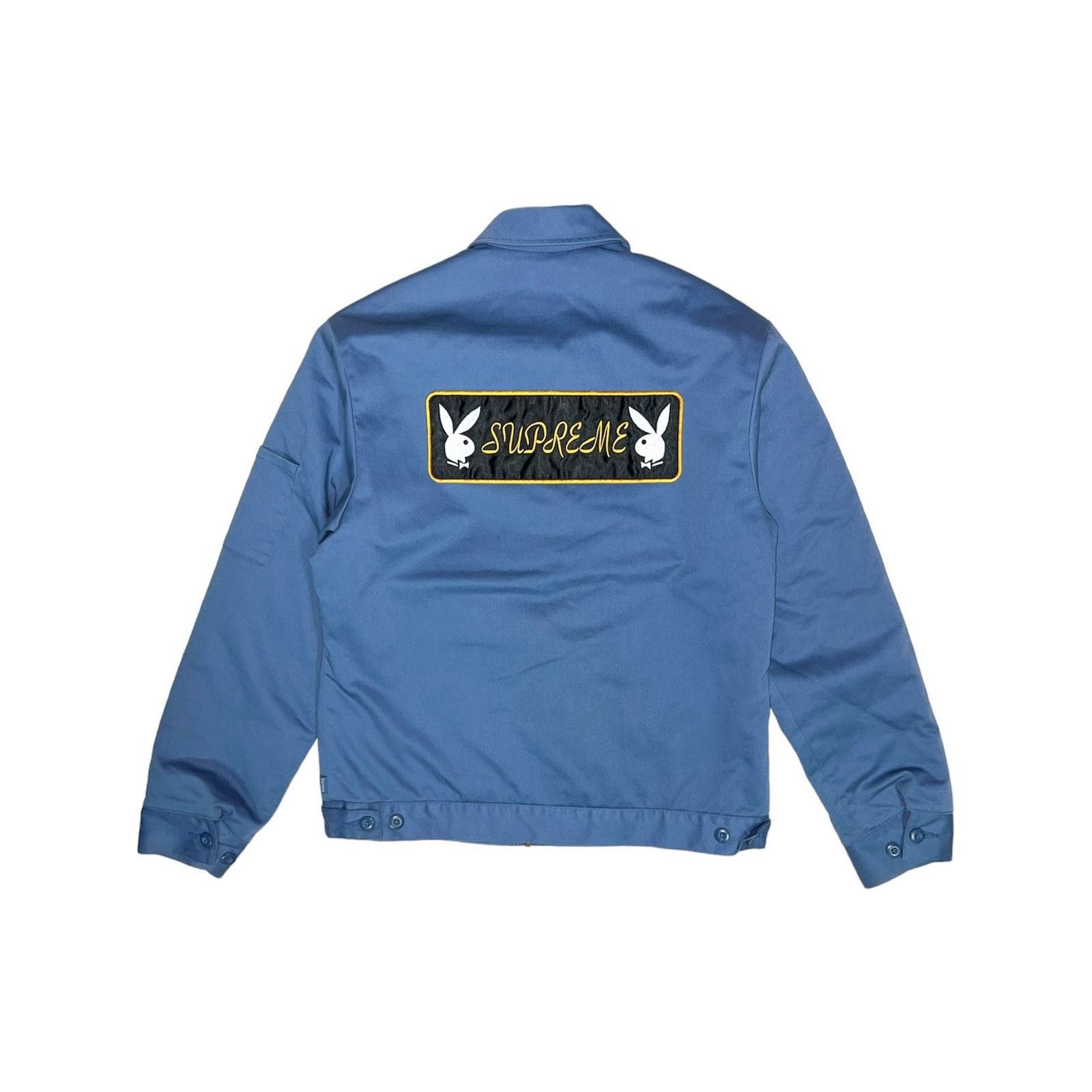 Image of Supreme Fw16 Playboy Quilted Work Jacket in Blue, Men's (Size Small)