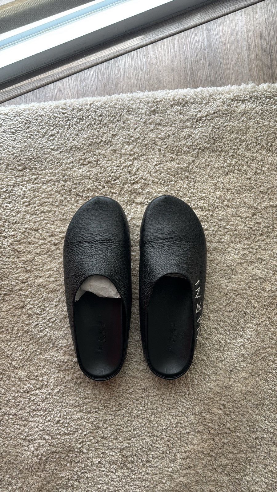 Marni Marni Logo Embroidered Fussbett Sabot Shoes Black Size US 11.5 / EU 44-45 - 1 Thumbnail