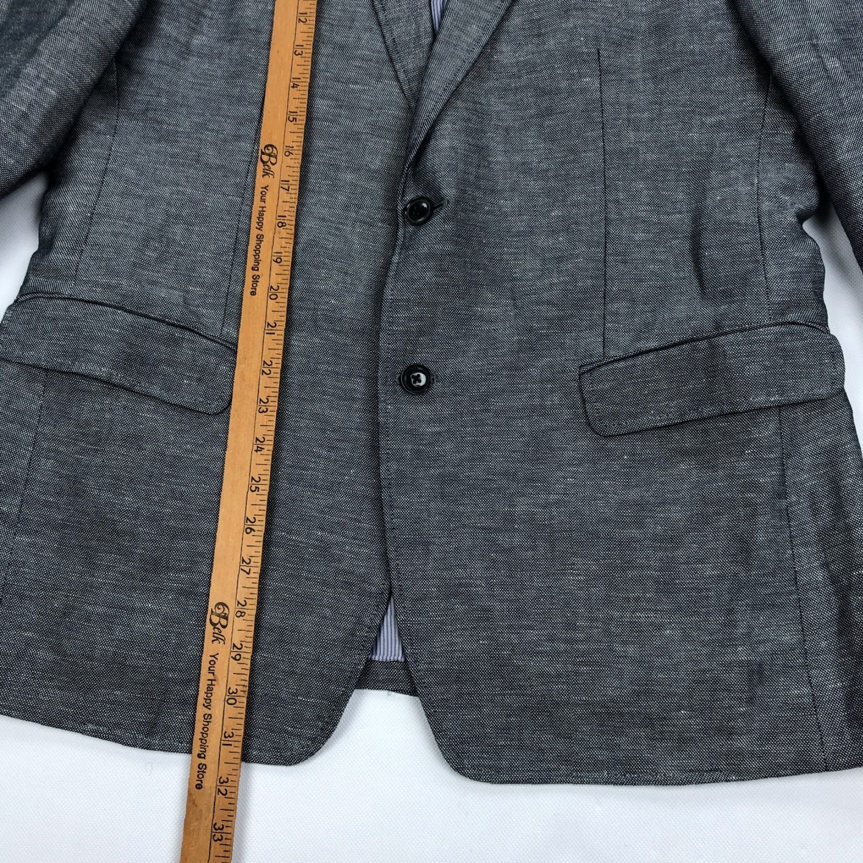 Banana Republic Banana Republic Blazer Jacket Sport Coat 2 Piece Gray Birdseye Linen Blend 44 Regular Men Mens Jacket Suit Office Career Casual Vintage No Size 44R - 5 Thumbnail